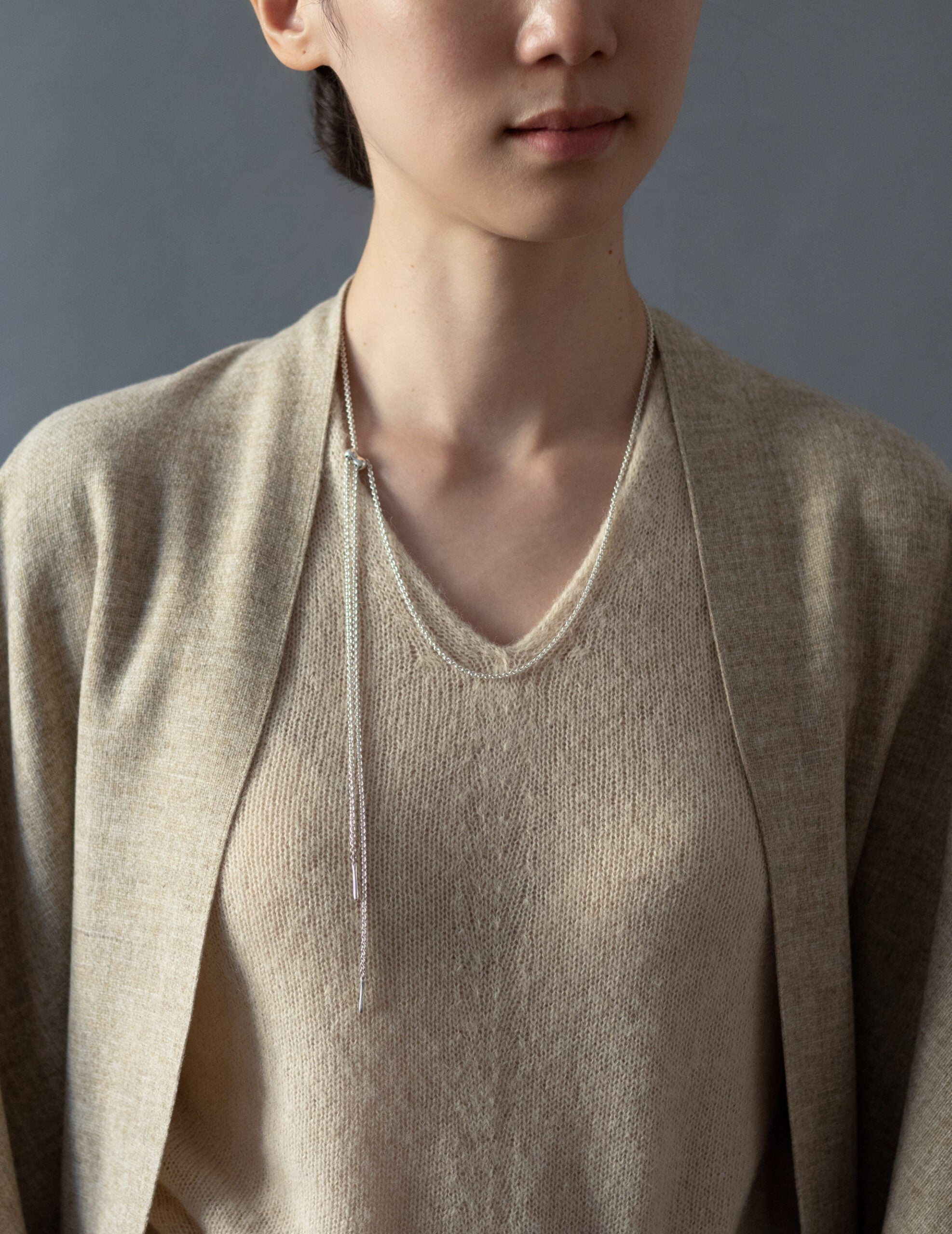 Cord 可調節長鍊・銀色