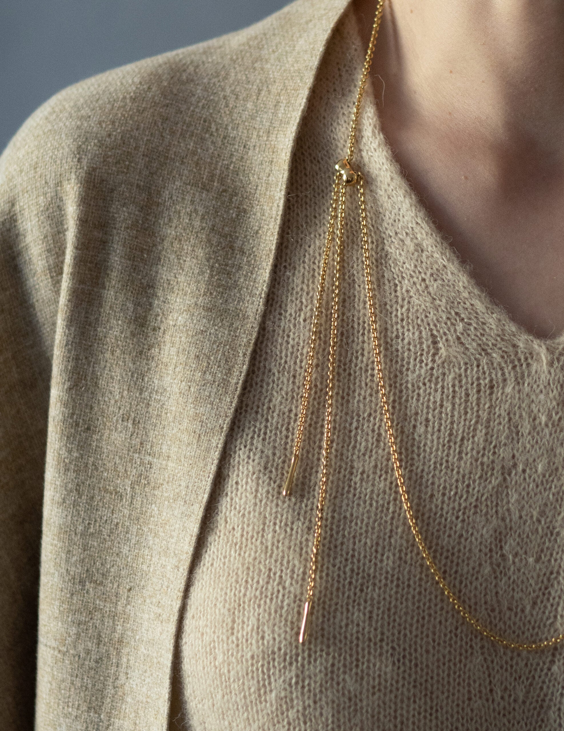 Cord 可調節長鍊・金色