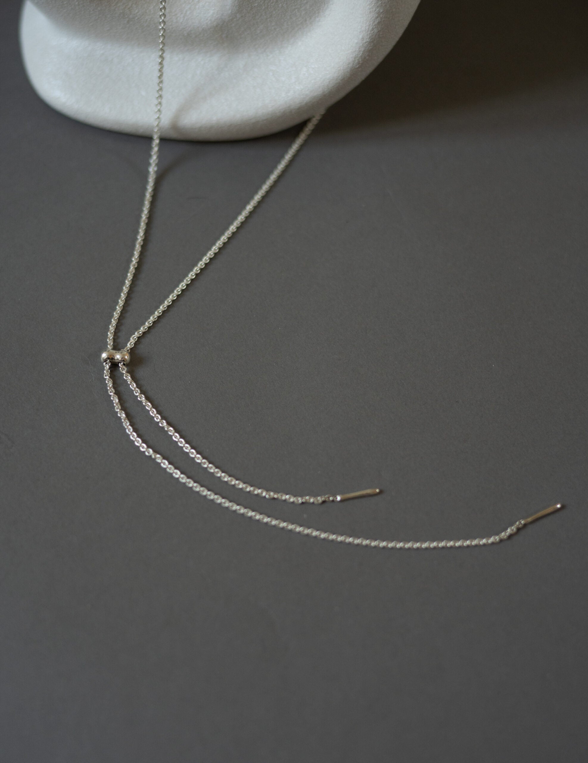 Cord 可調節長鍊・銀色