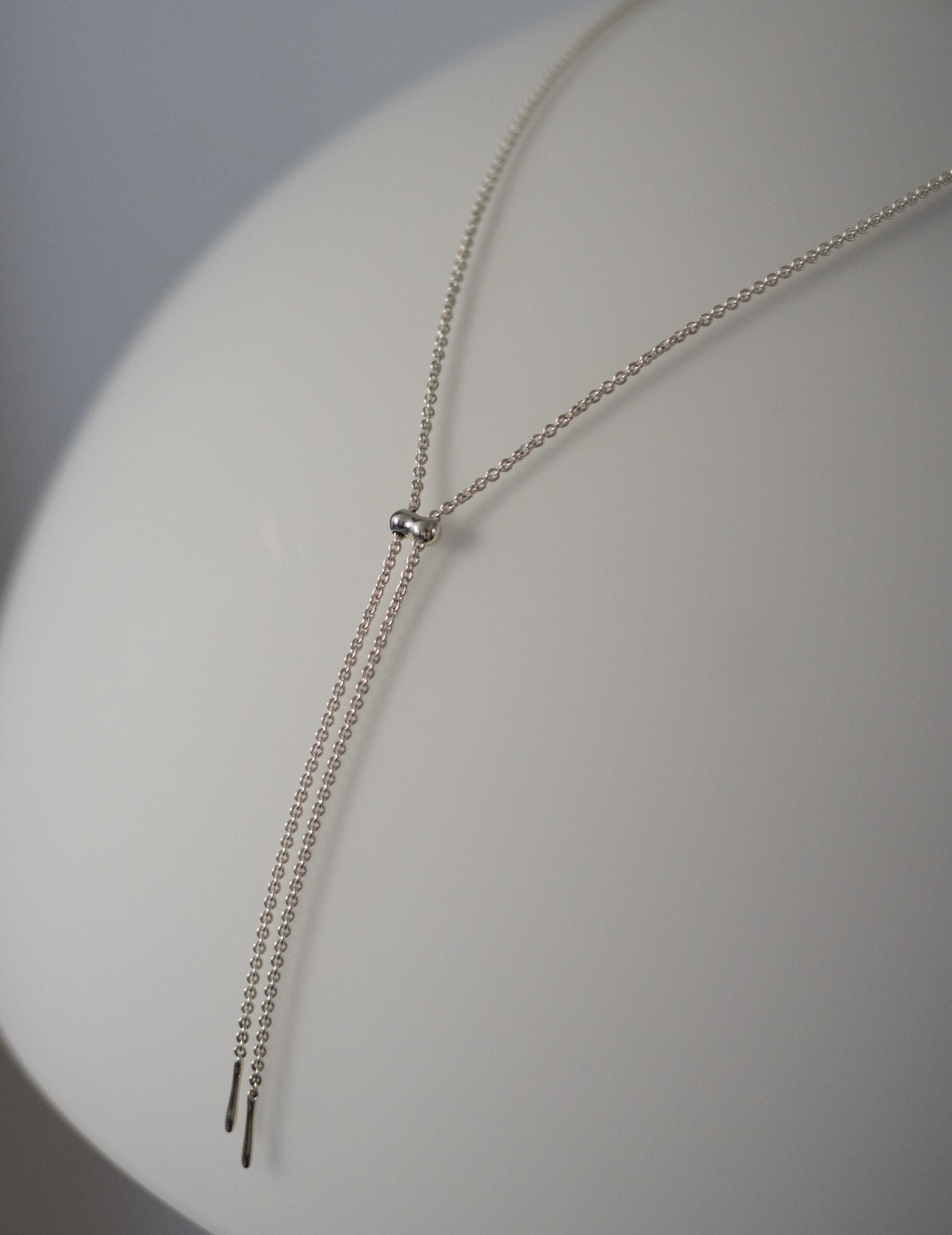 Cord 可調節長鍊・銀色