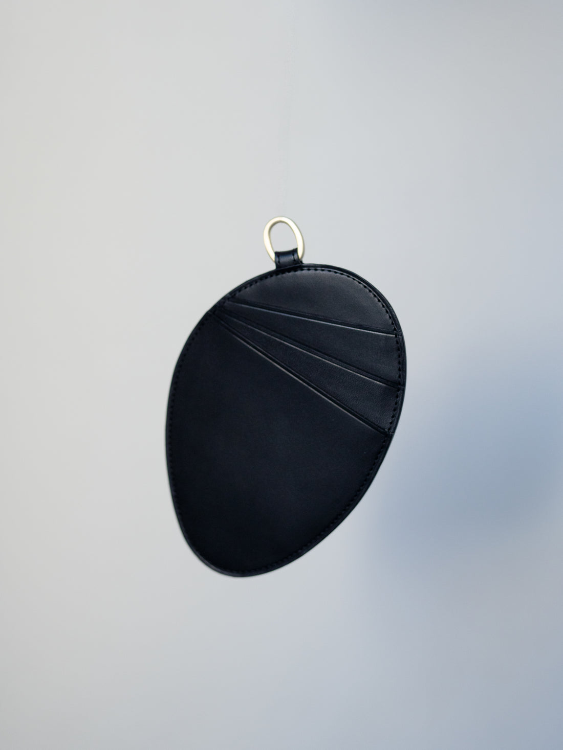 Mame Kurogouchi × Tsuchiya Kaban Monogram Rounded Leather Card Sleeve・Black