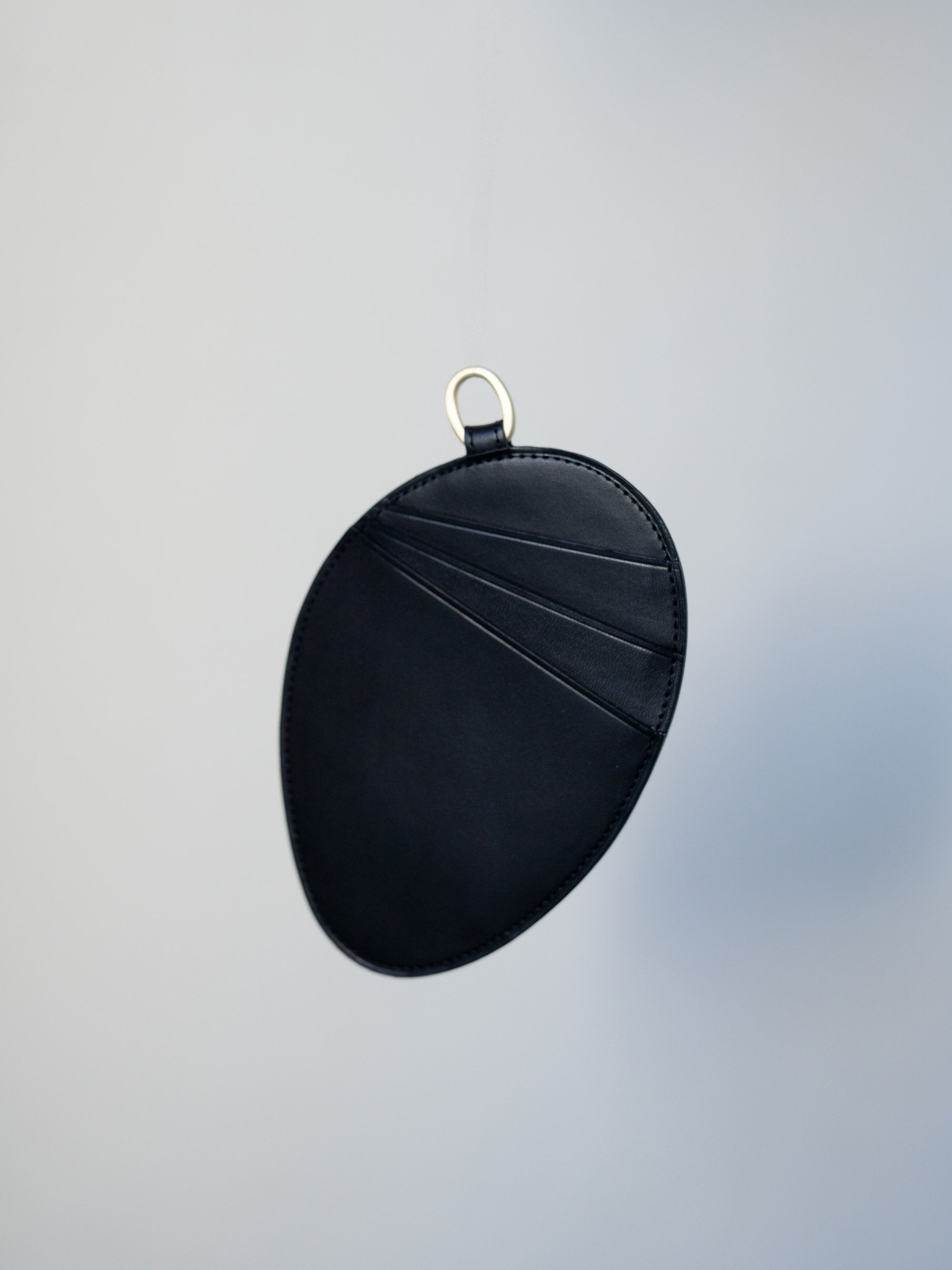 Mame Kurogouchi × Tsuchiya Kaban Monogram Rounded Leather Card Sleeve・Black