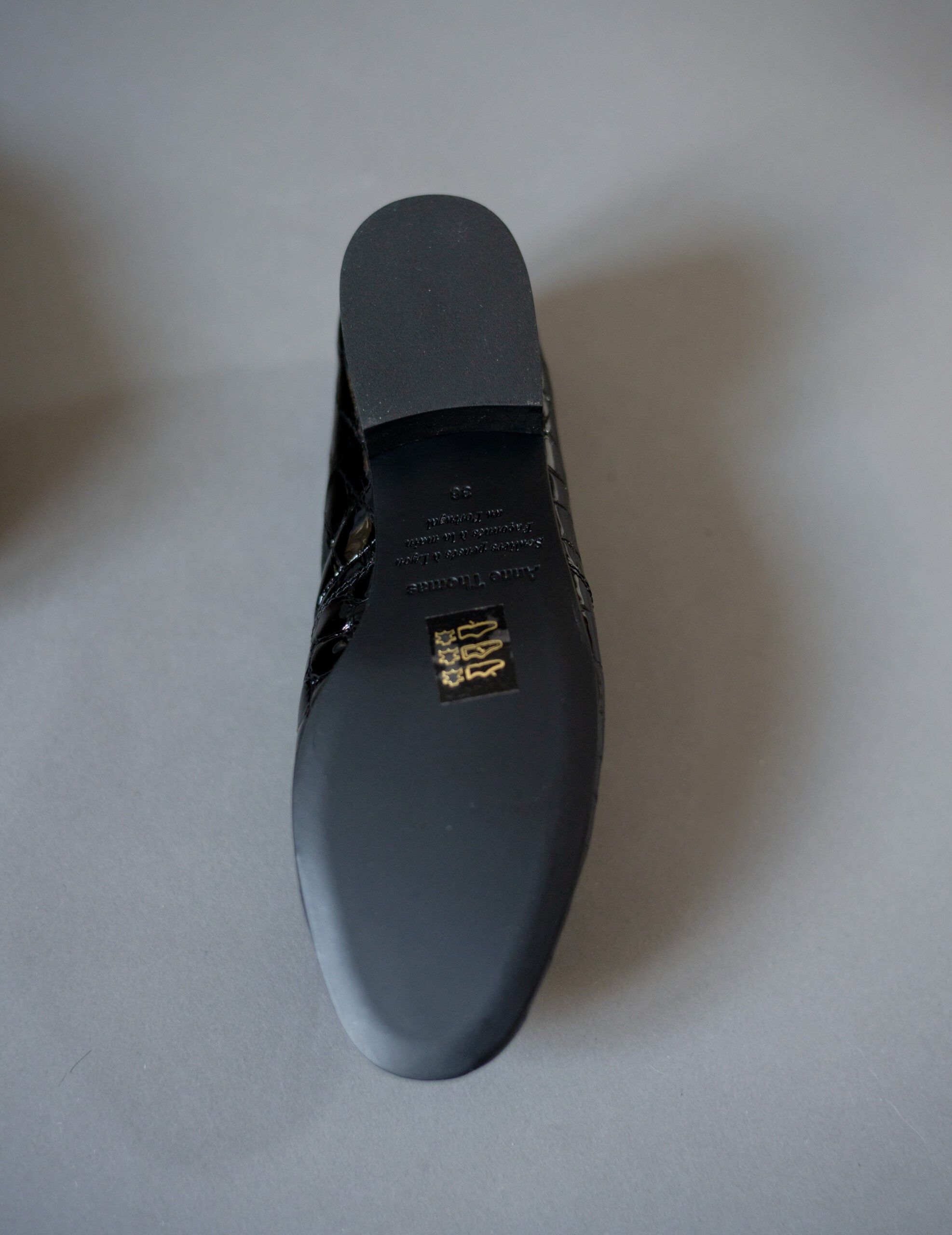 Léo Louisiana 鱷魚紋皮鞋・黑色