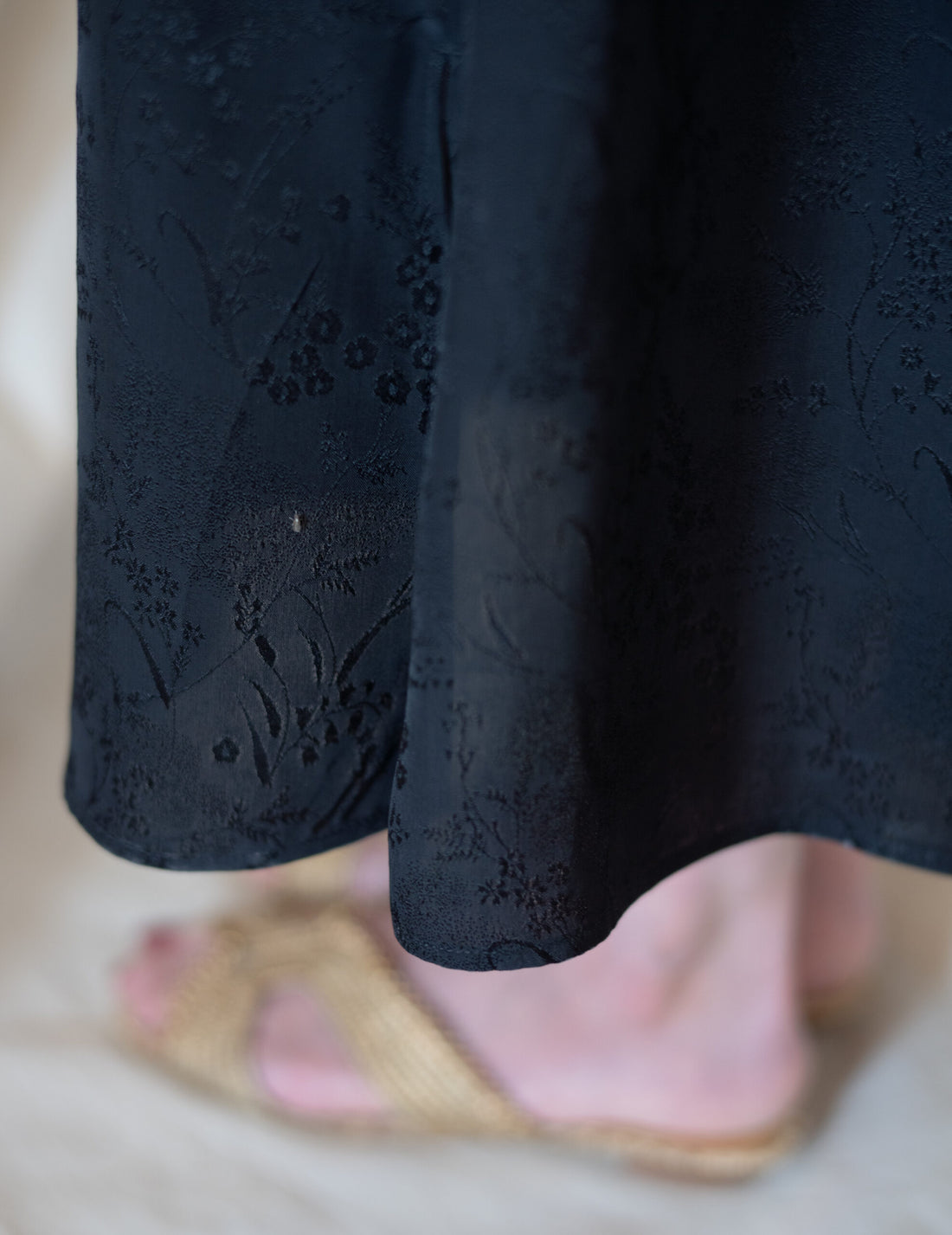 Floral Jacquard Camisole Dress・Black