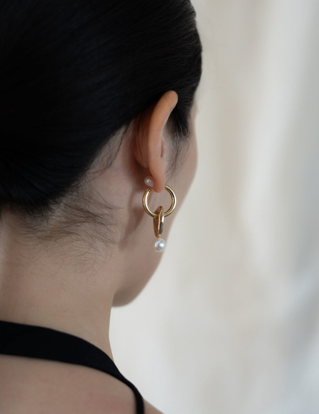 淡水珍珠耳環・金色