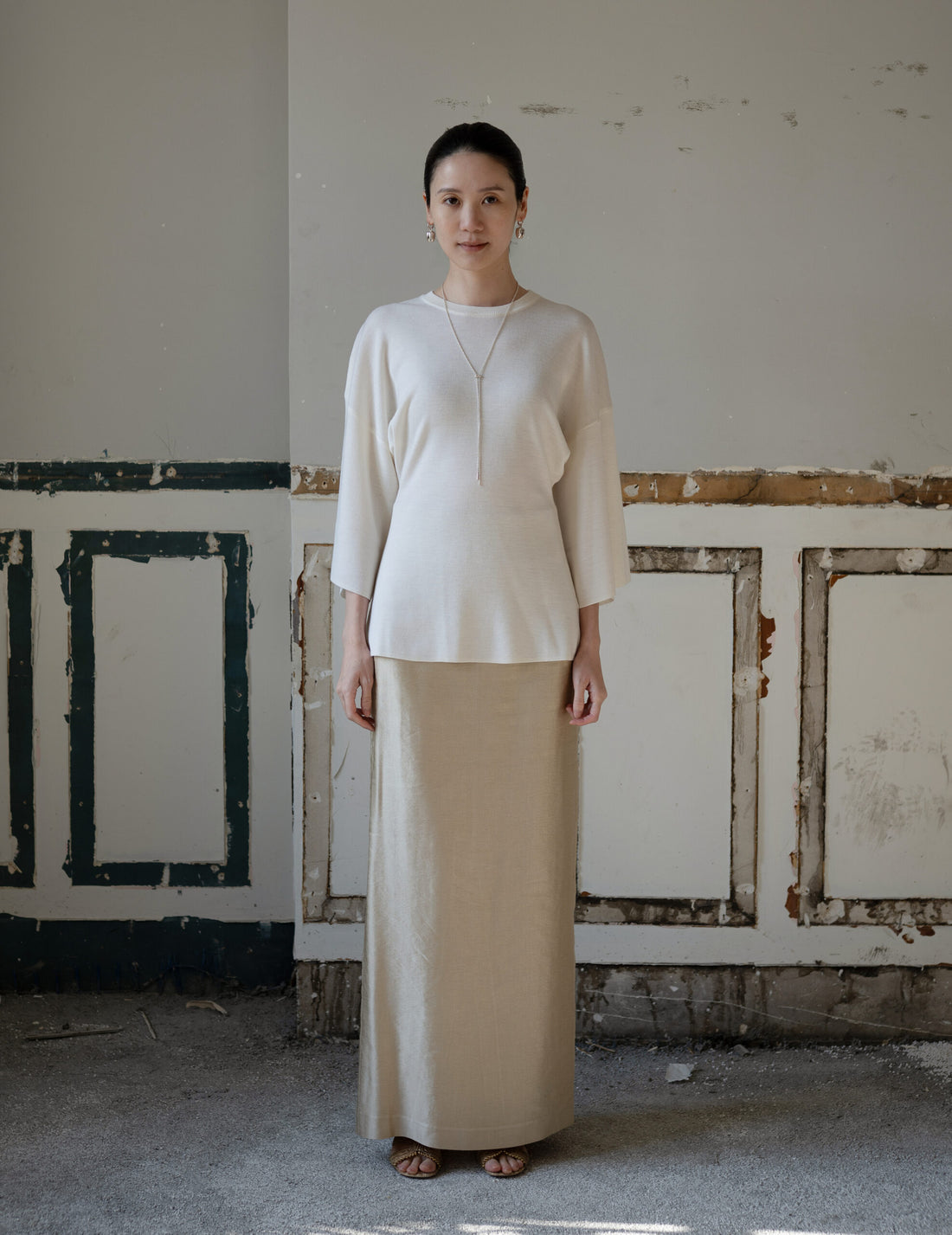 KAMA Merino Wool Top・Stone