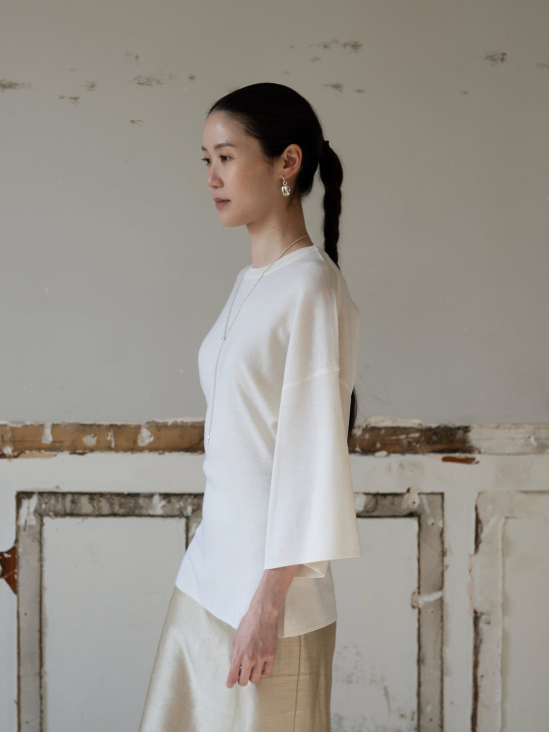 KAMA Merino Wool Top・Stone