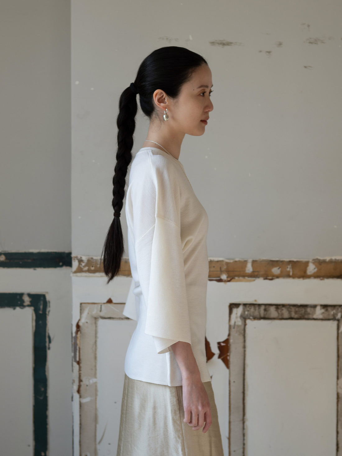 KAMA Merino Wool Top・Stone