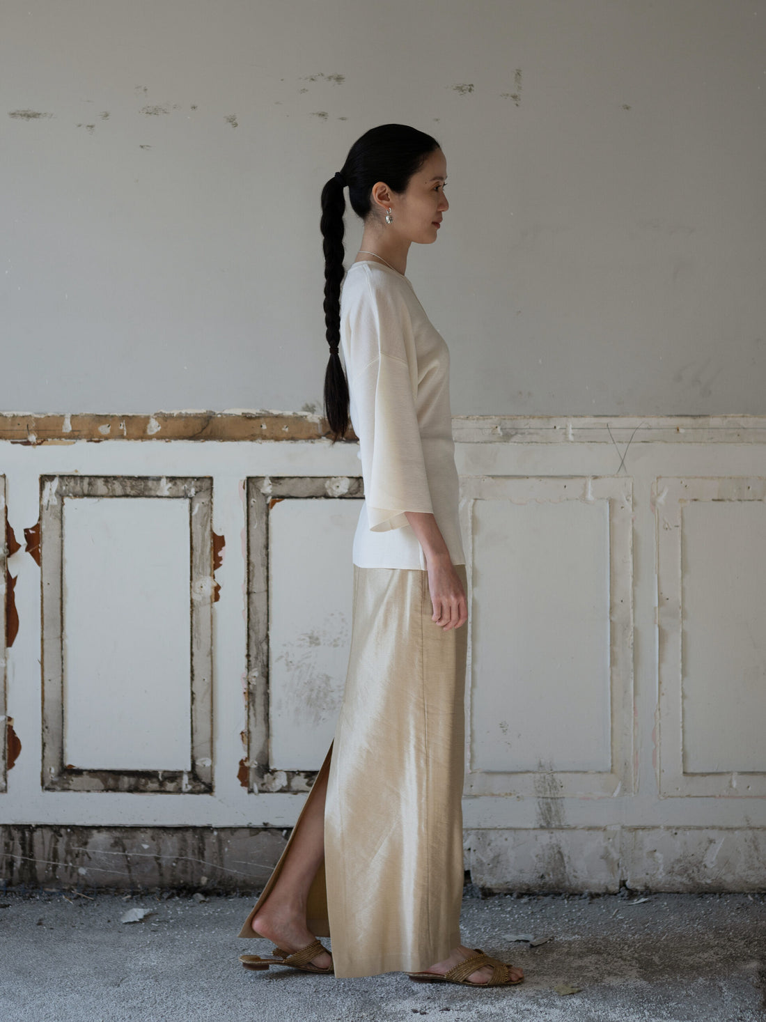 KAMA Merino Wool Top・Stone