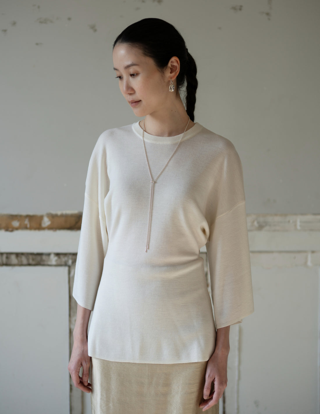 KAMA Merino Wool Top・Stone
