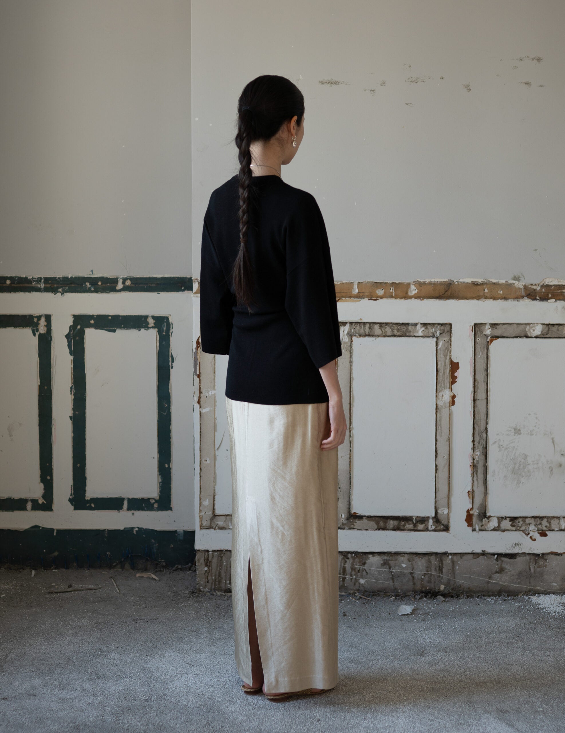 KAMA Merino Wool Top・Black