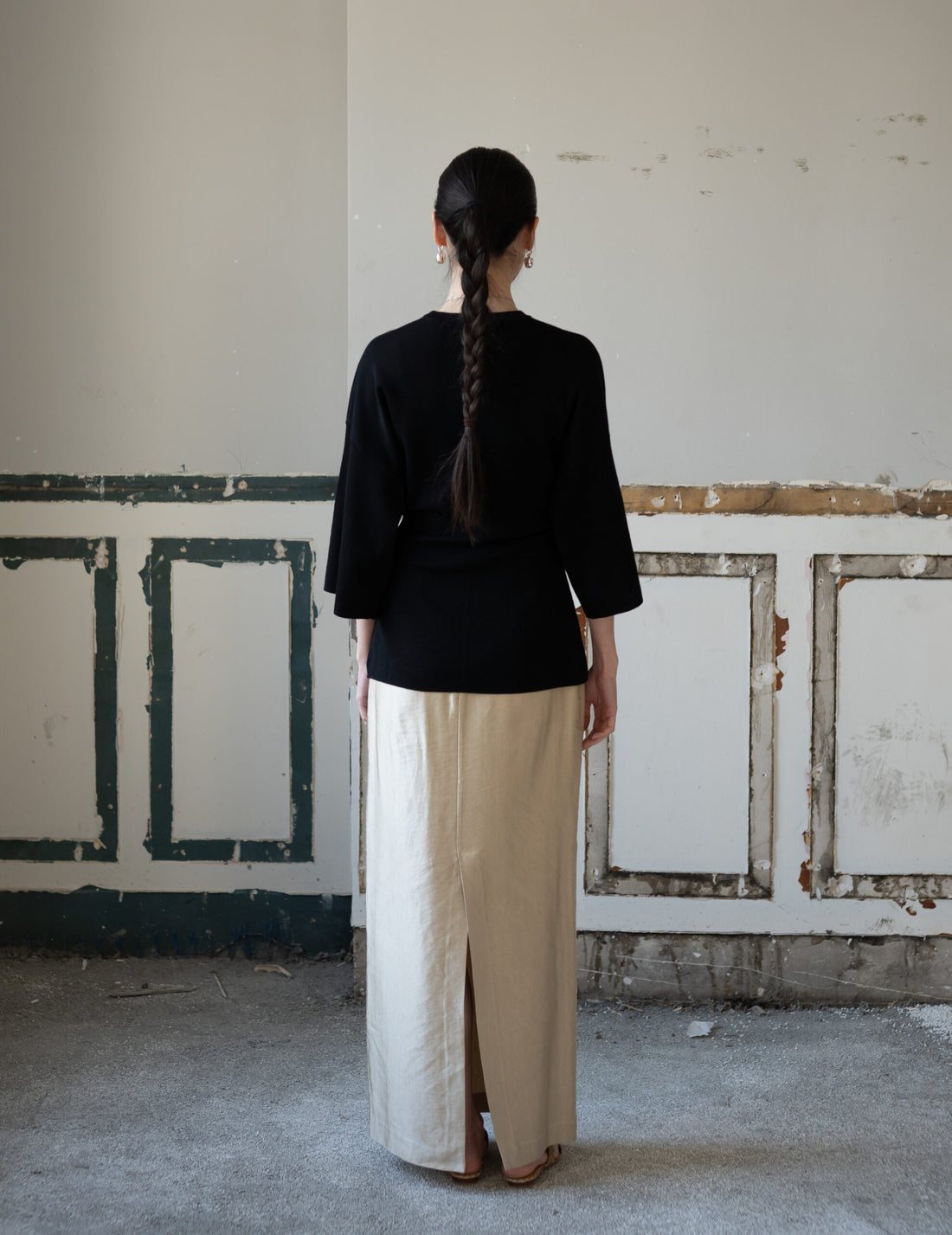 KAMA Merino Wool Top・Black