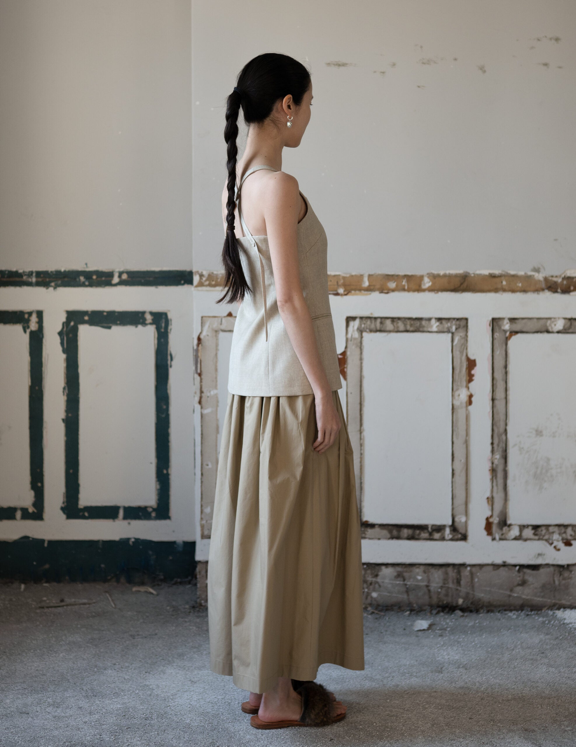 True Soft Wool Tailored Top・Sand