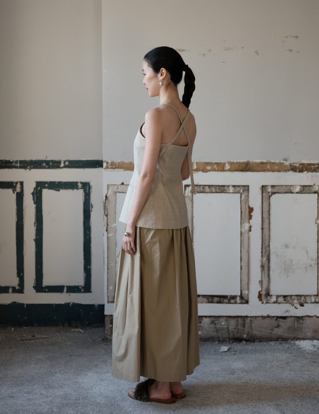 True Soft Wool Tailored Top・Sand