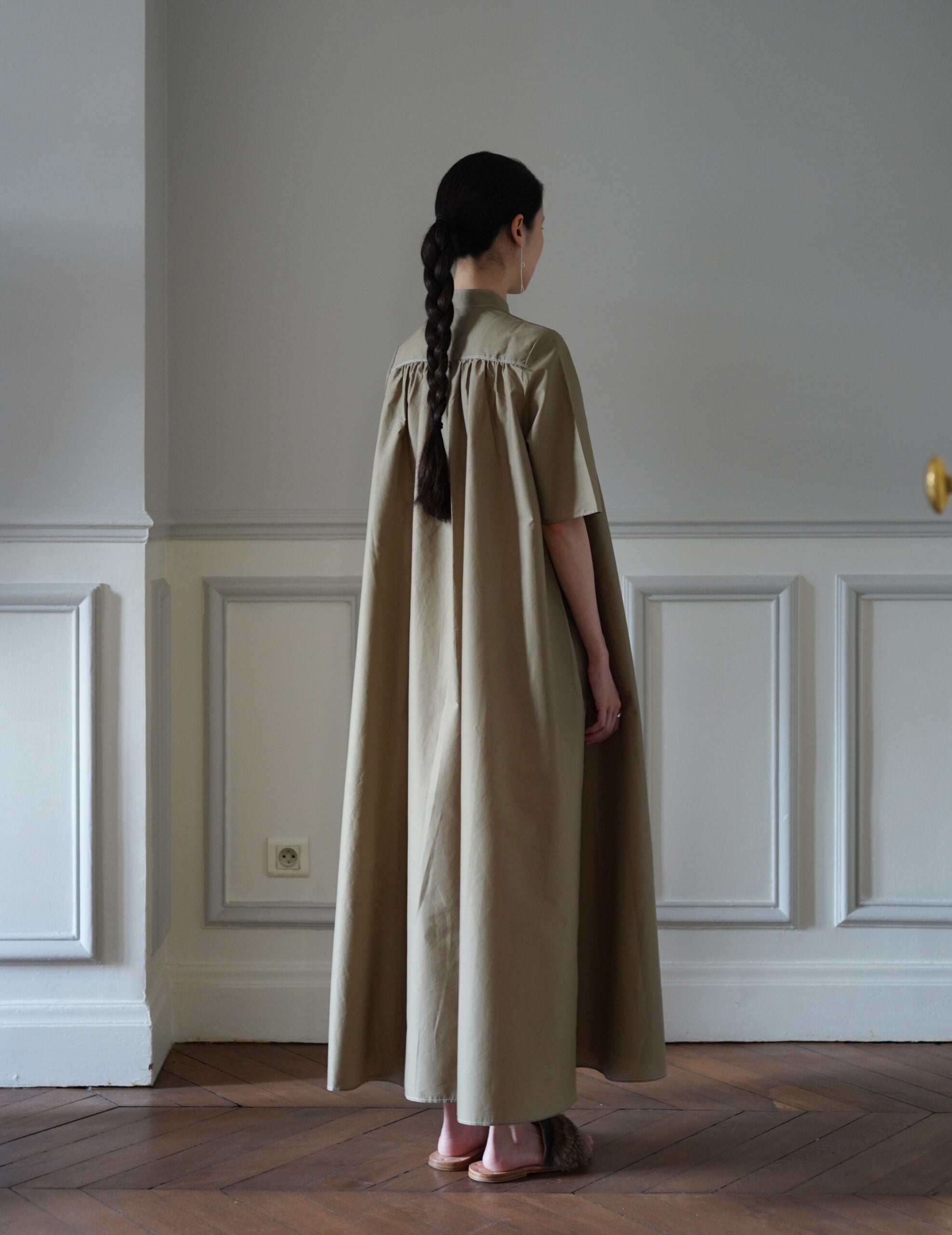 Damy Sheer Cotton Dress・Khaki