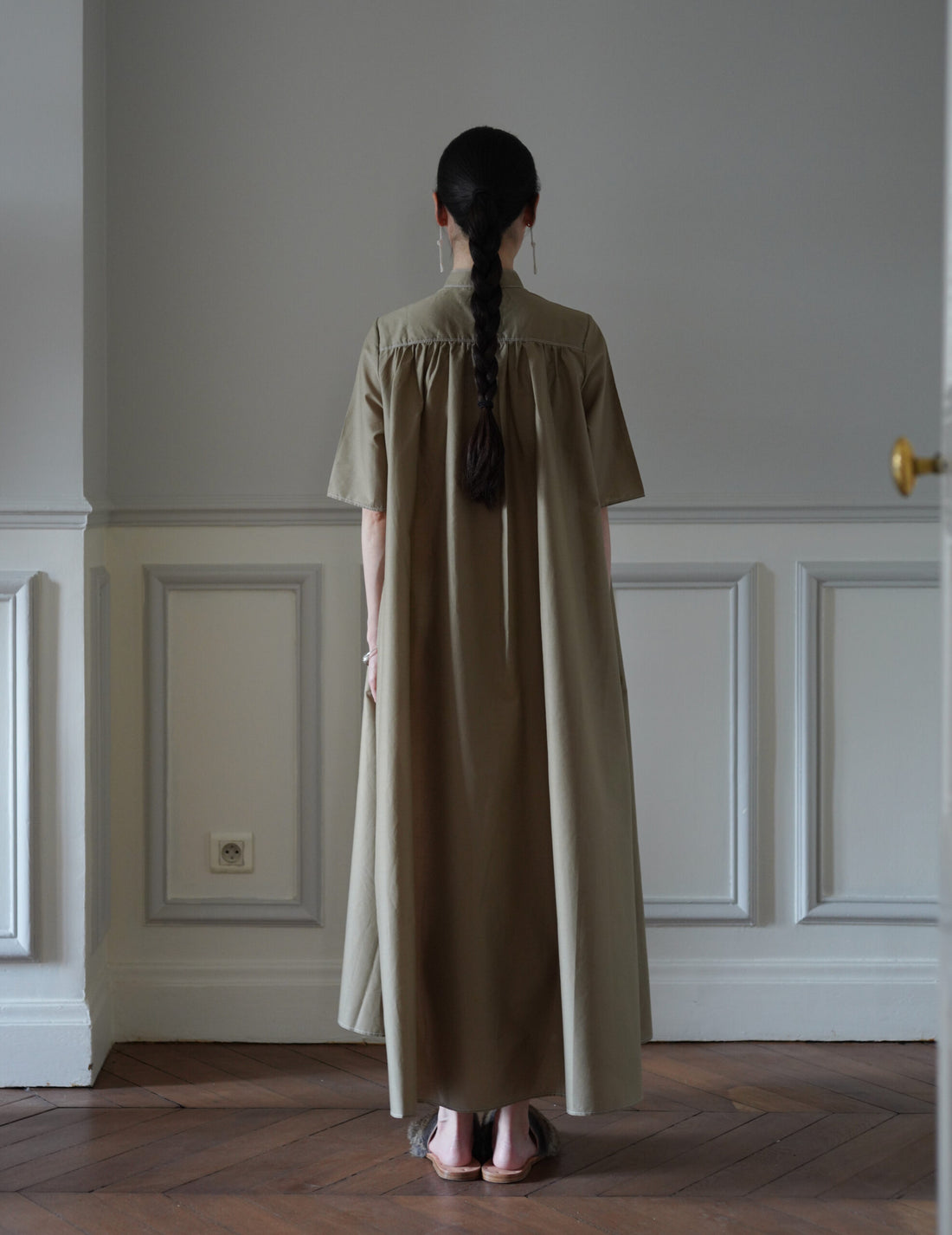 Damy Sheer Cotton 洋裝・卡其色