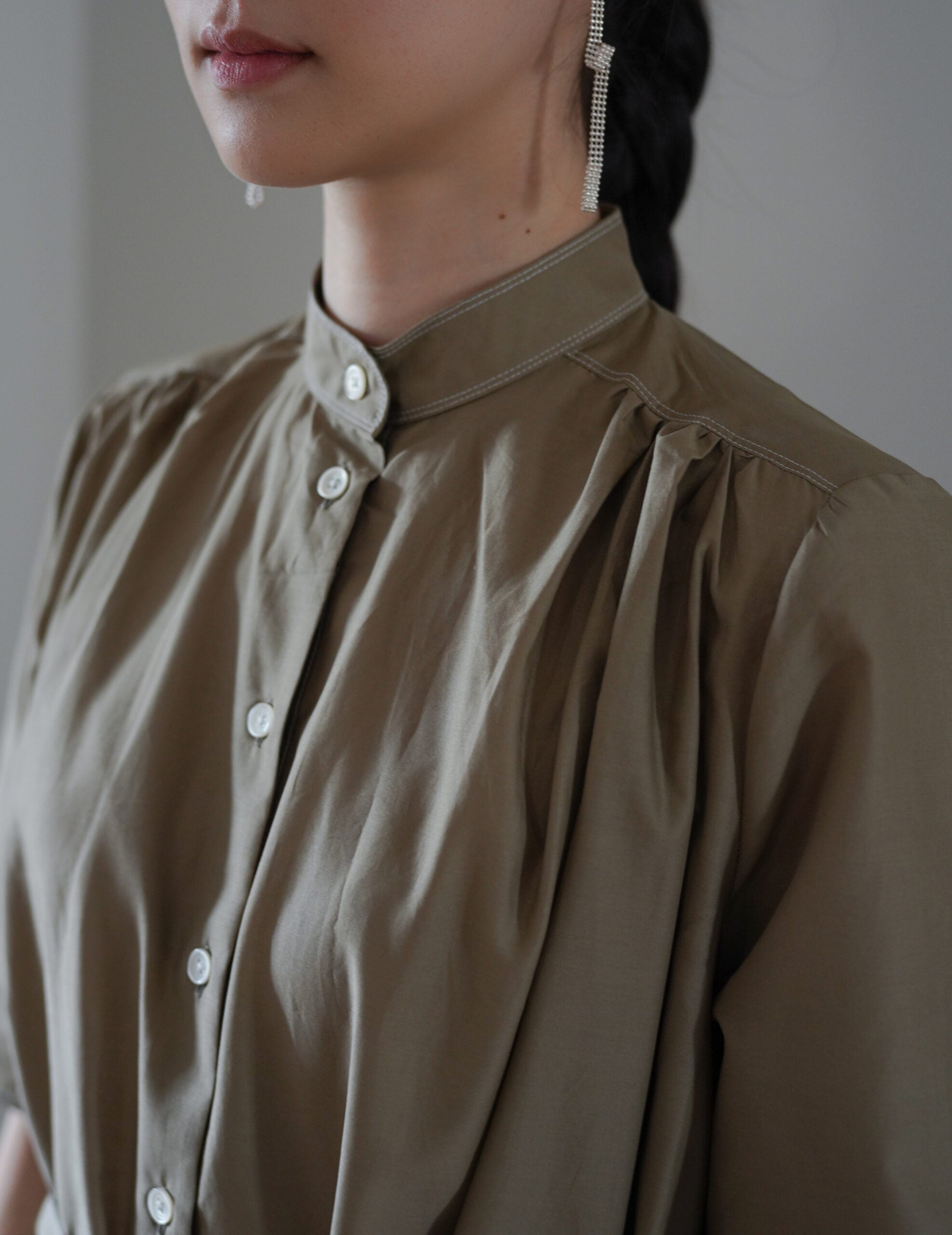 Damy Sheer Cotton Dress・Khaki