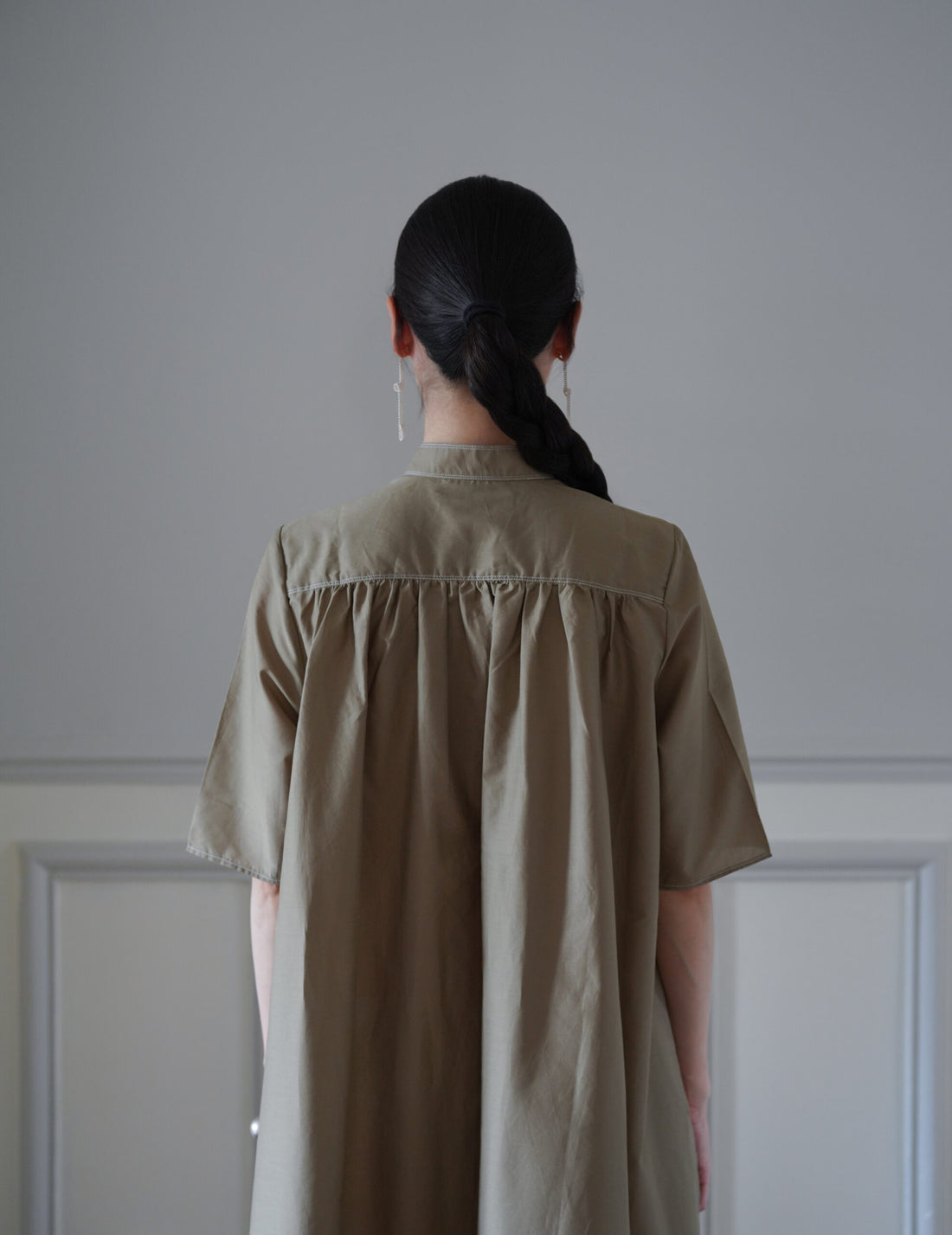 Damy Sheer Cotton 洋裝・卡其色