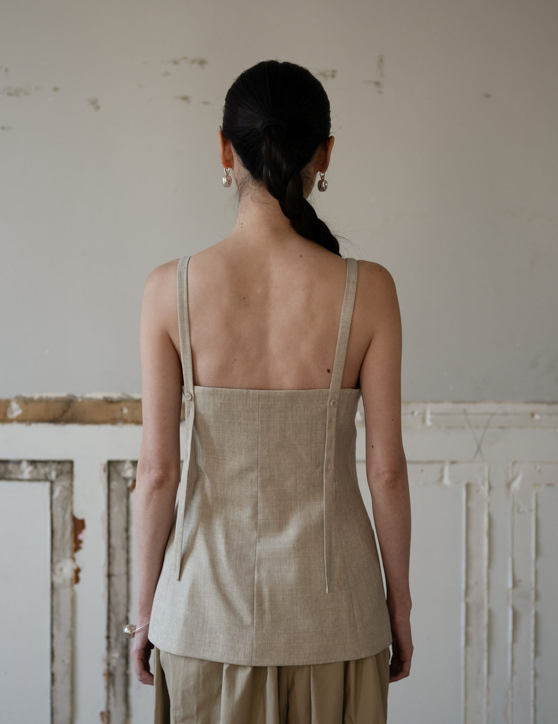 True Soft Wool Tailored Top・Sand