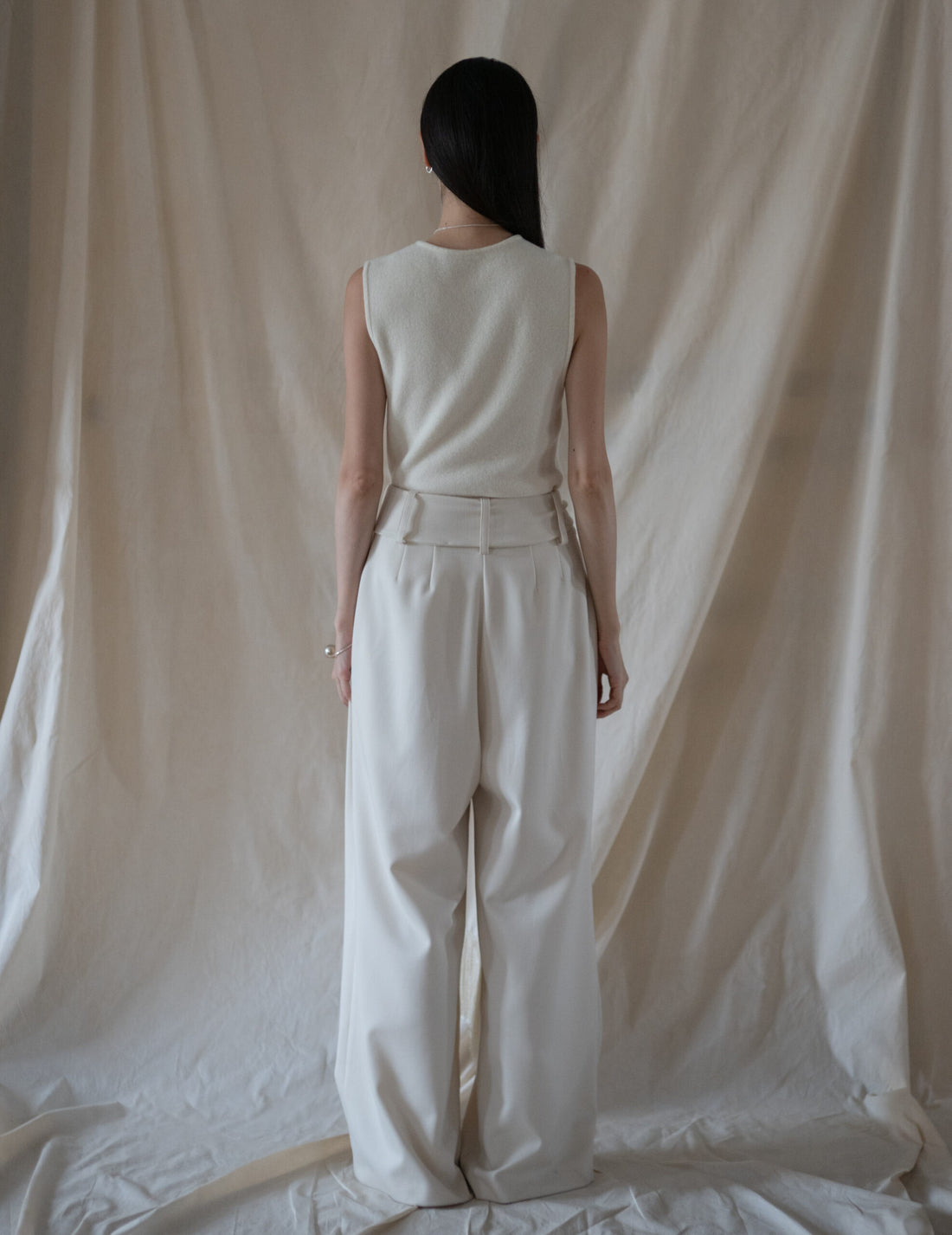Bahroma Silk Fringe Wrap Pants・Ivory
