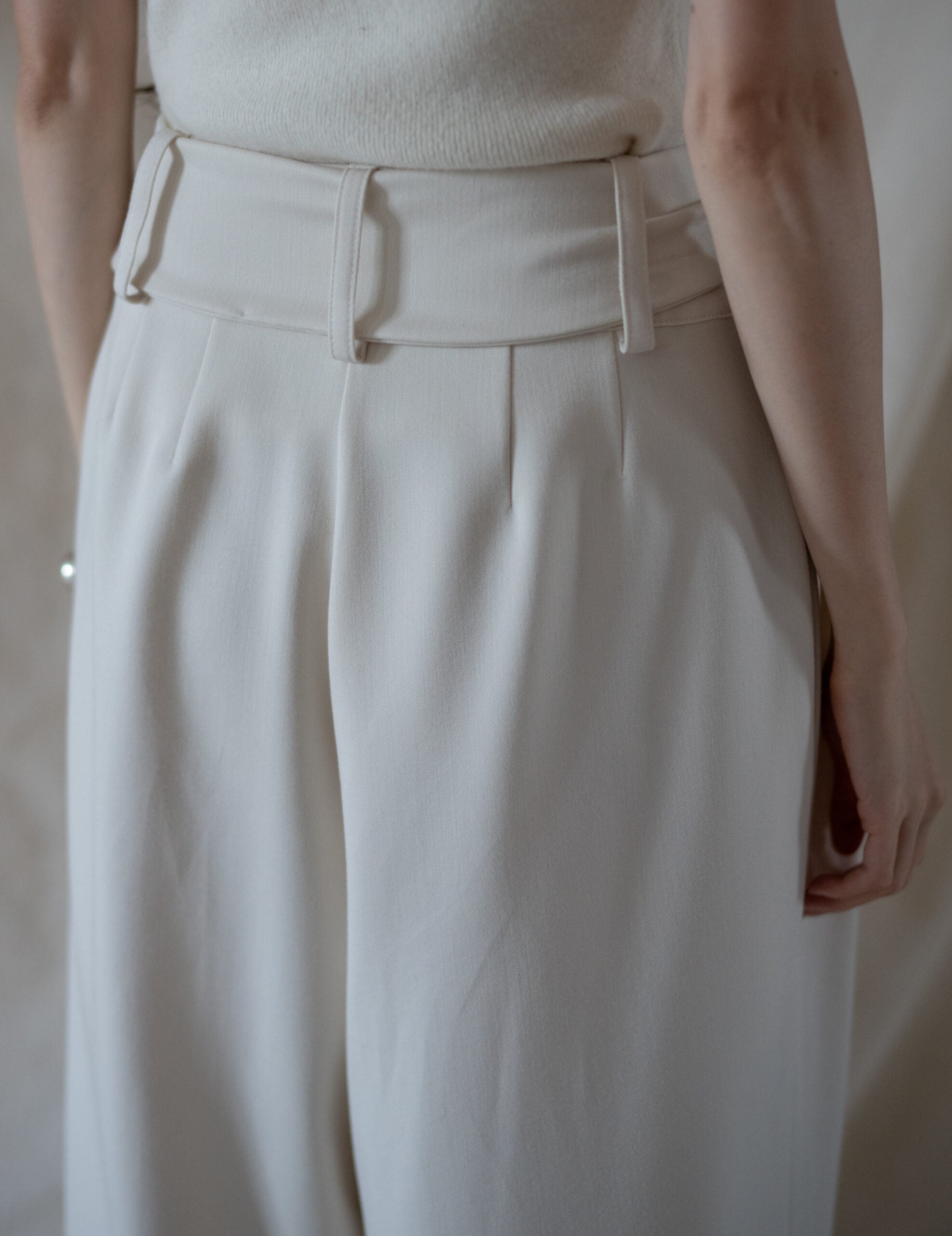 Bahroma Silk Fringe Wrap Pants・Ivory