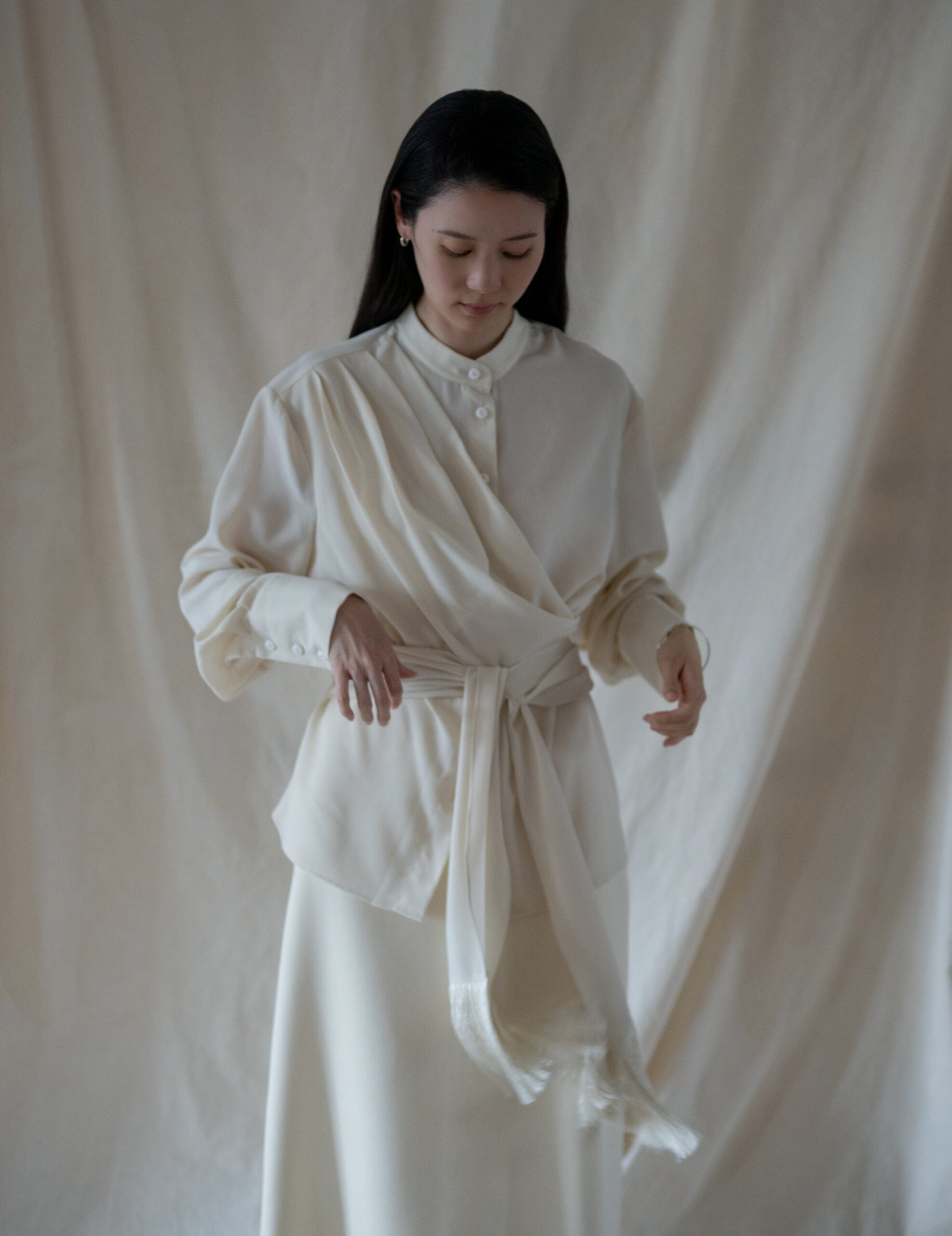 Belt Fringe Shirt・Ivory