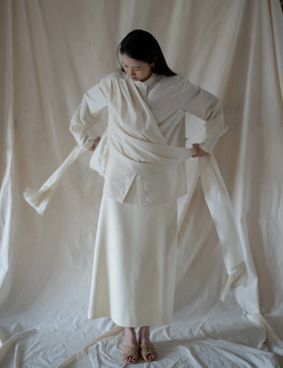 Belt Fringe Shirt・Ivory