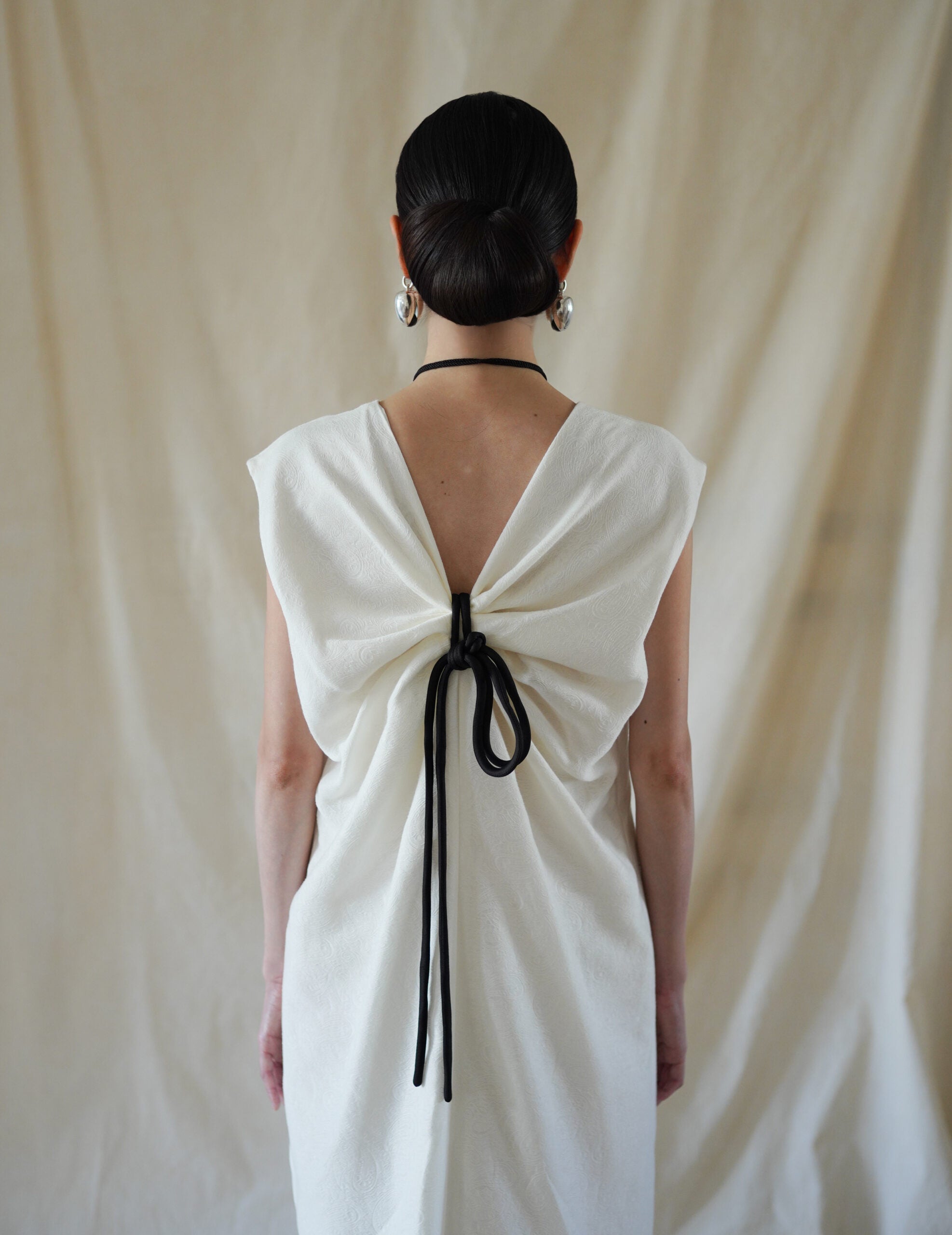 Cotton Nylon Jacquard Dress・Ecru