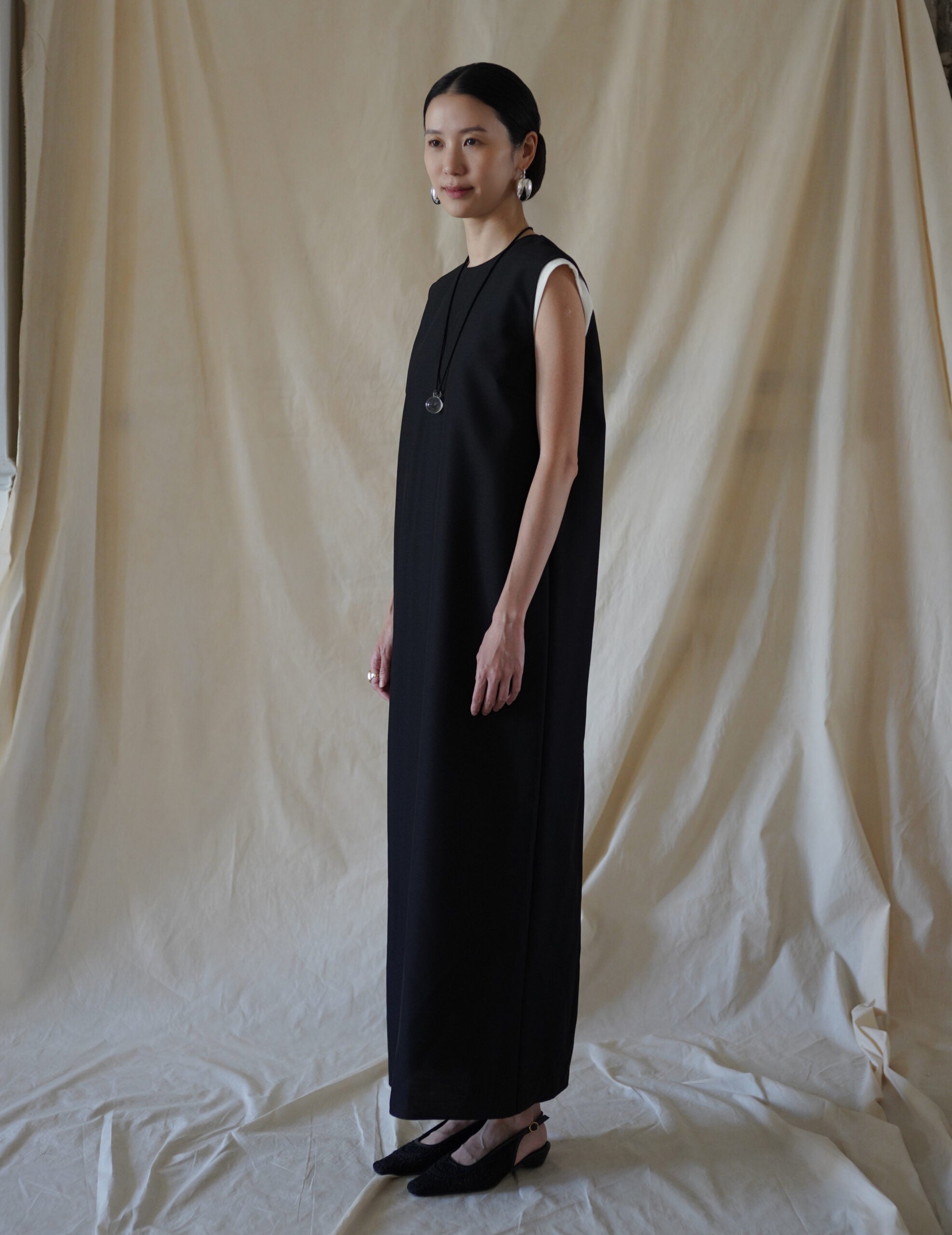 Cotton Nylon Jacquard Dress・Ecru
