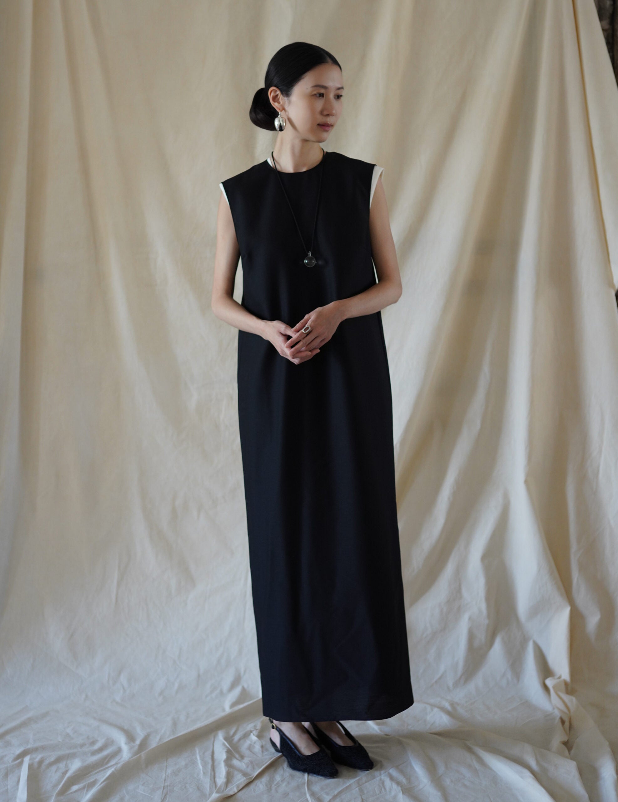 Cotton Nylon Jacquard Dress・Ecru