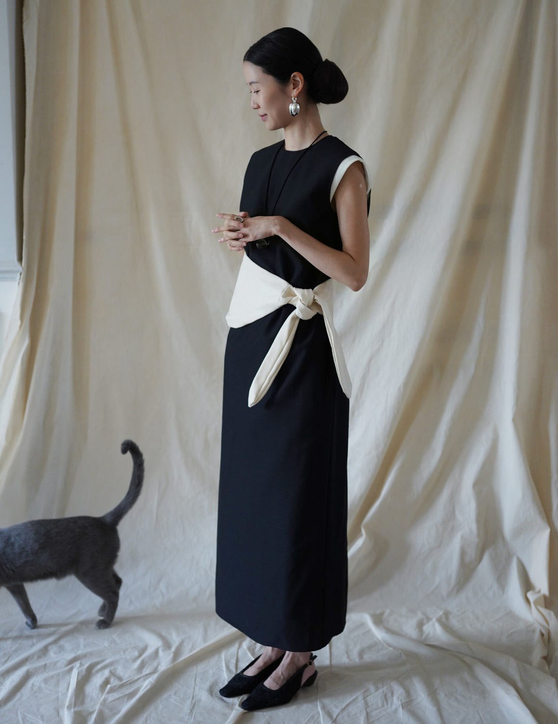  Jin S 皮革腰包・白色