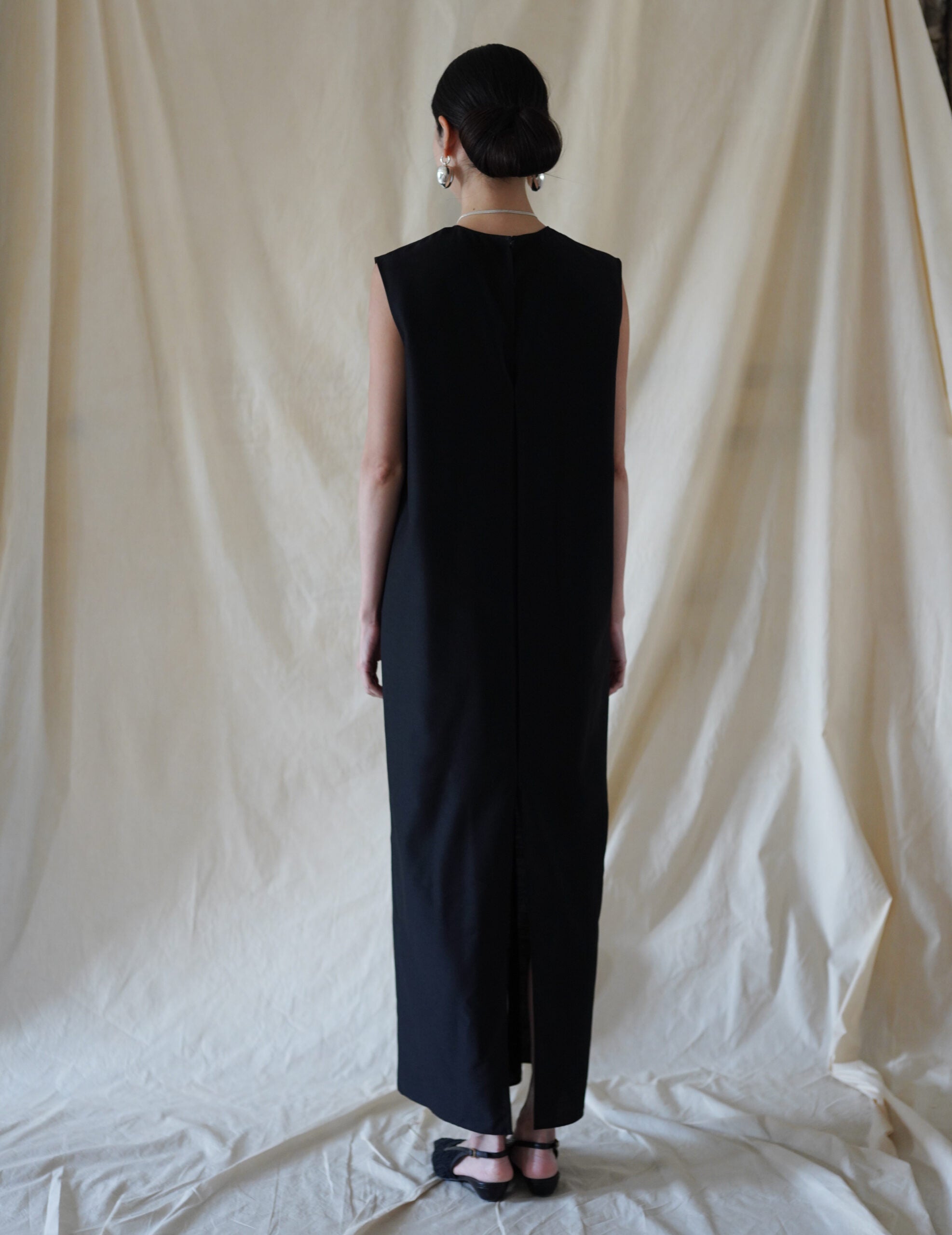Wool Silk Dress・Black