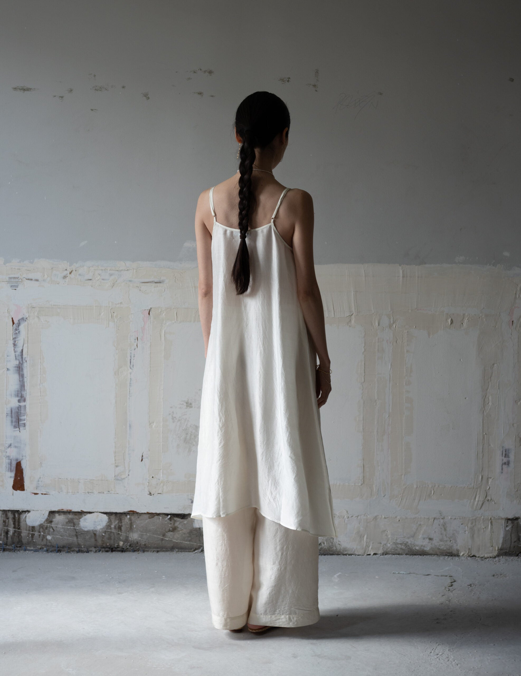 Pandora Silk Slip Dress・Ivory
