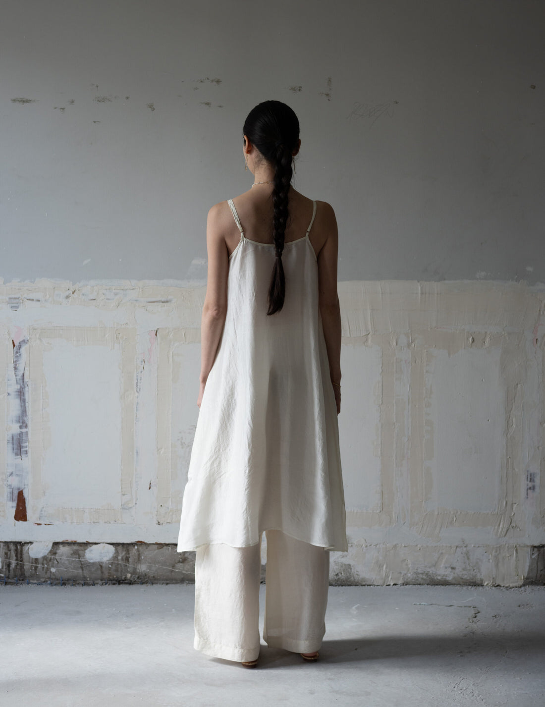 Pandora Silk Slip Dress・Ivory