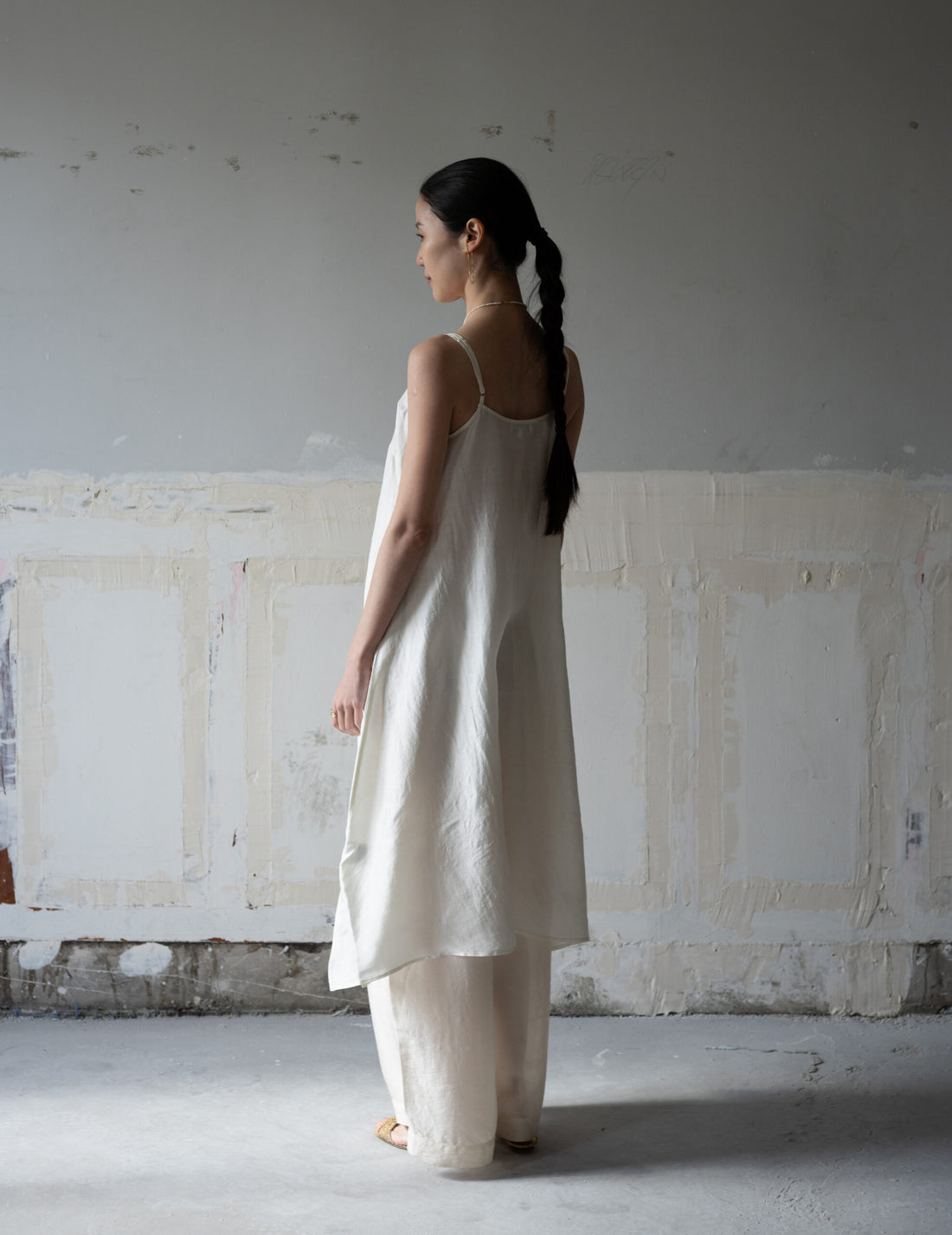 Pandora Silk Slip Dress・Ivory
