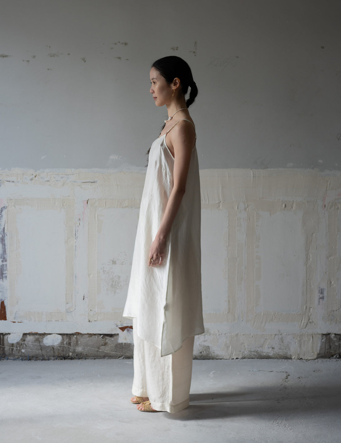 Pandora Silk Slip Dress・Ivory