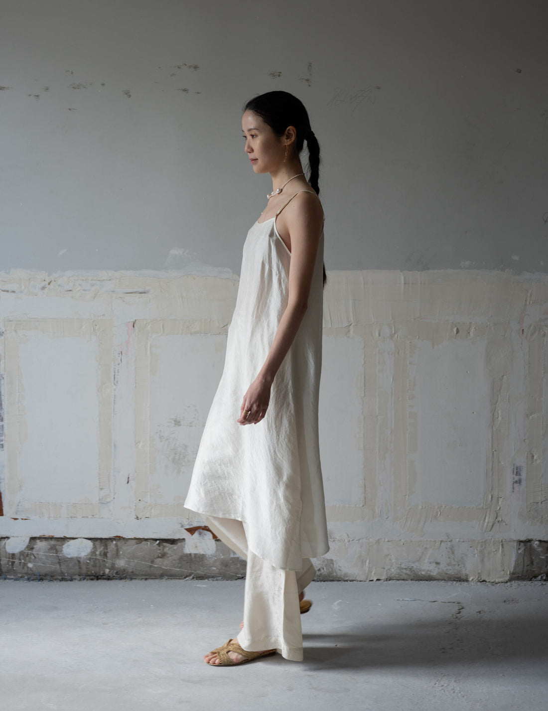 Pandora Silk Slip Dress・Ivory