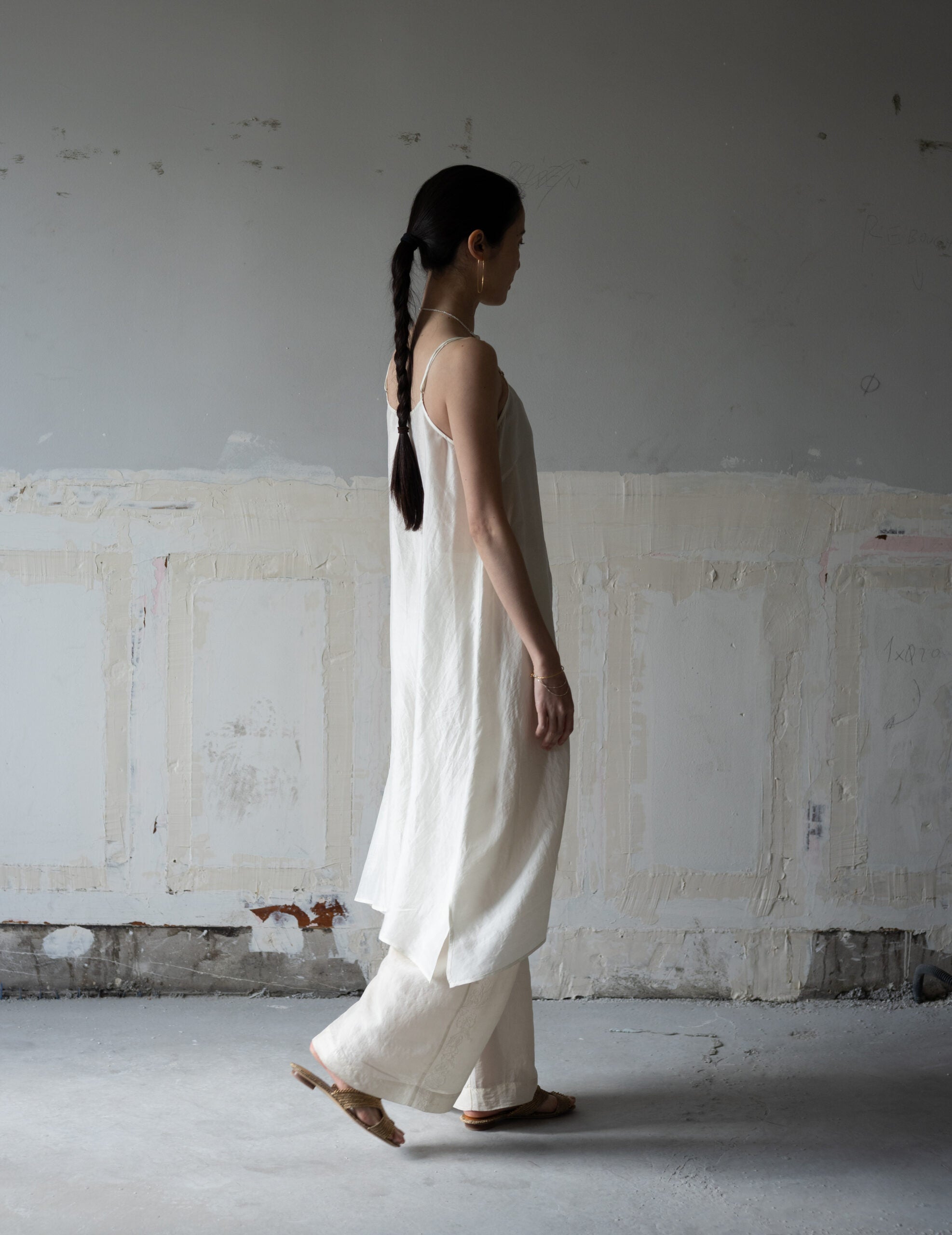 Pandora Silk Slip Dress・Ivory