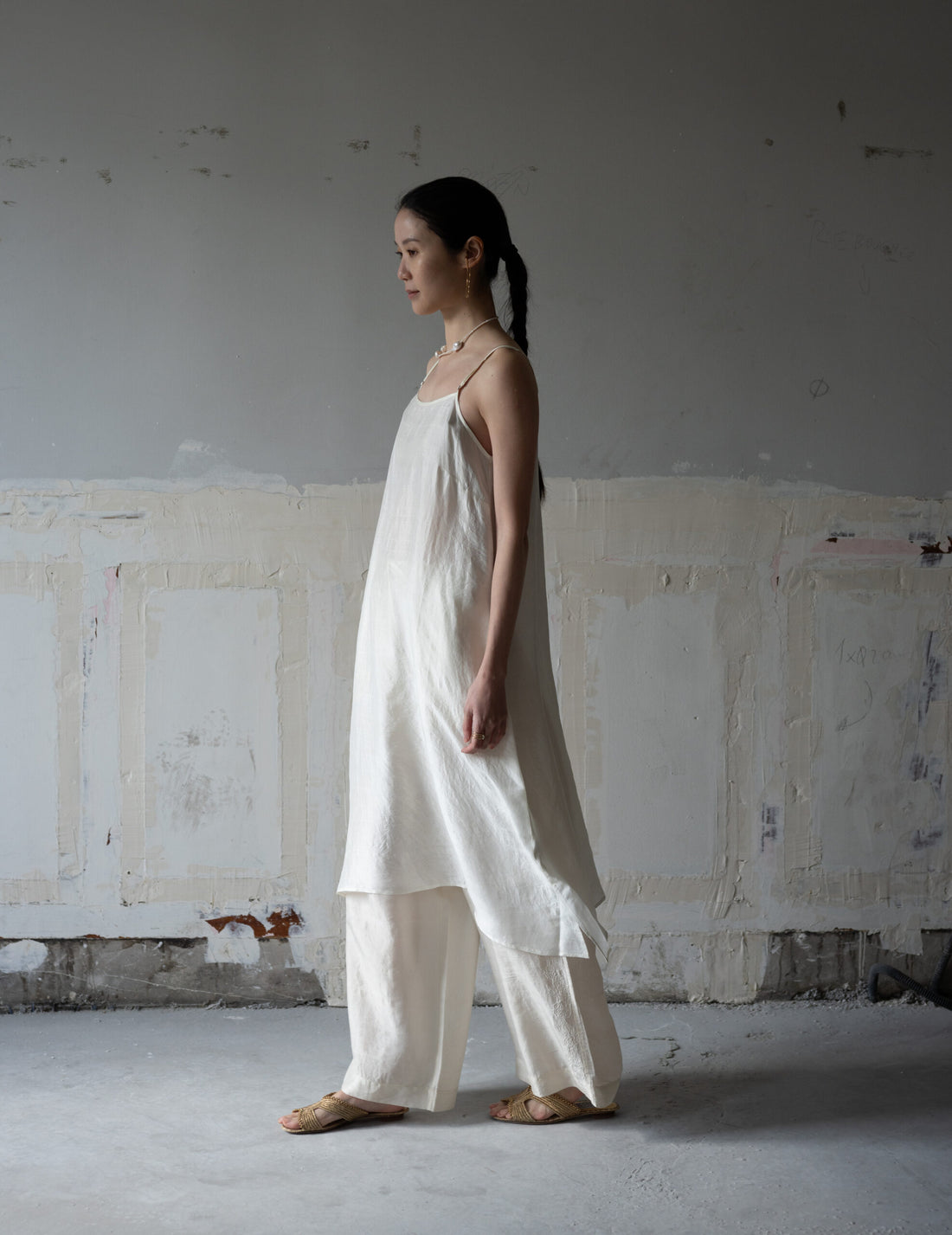 Pandora Silk Slip Dress・Ivory