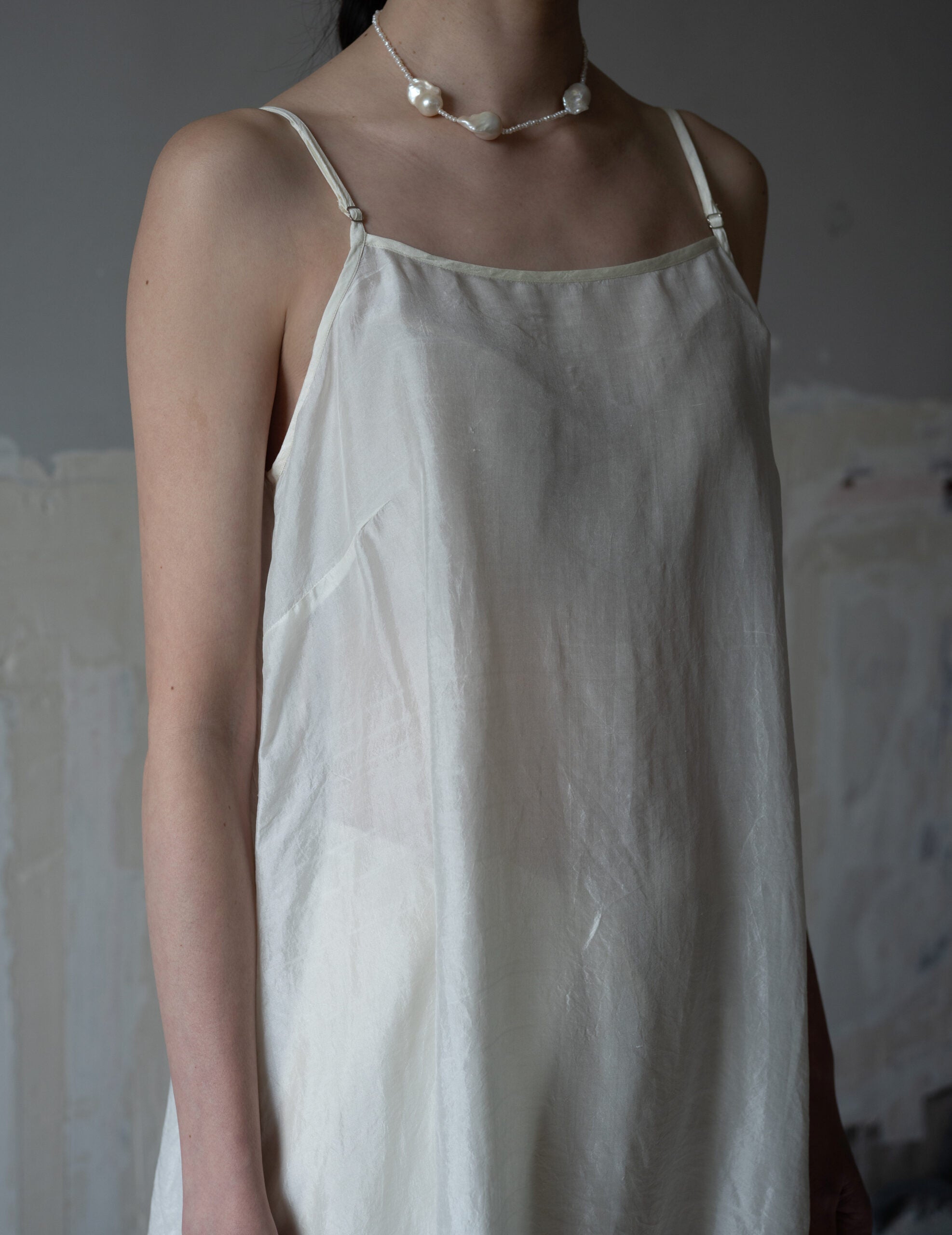 Pandora Silk Slip Dress・Ivory