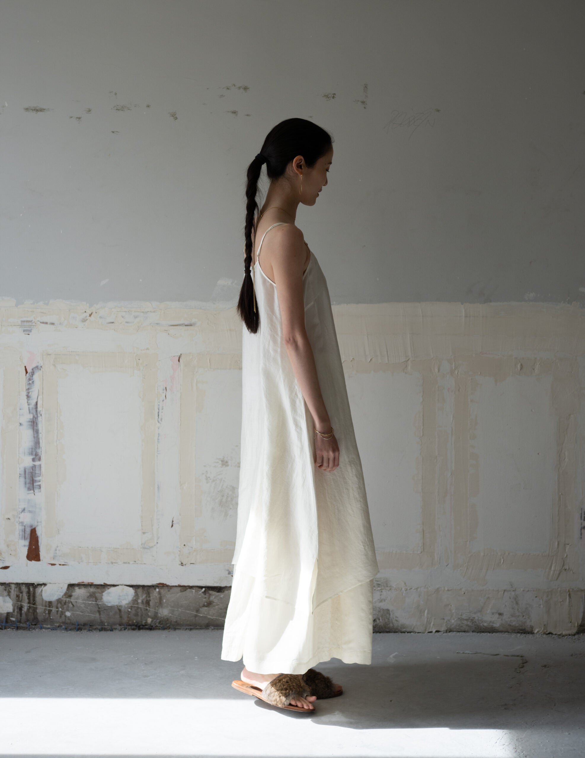 Pandora Silk Slip Dress・Ivory