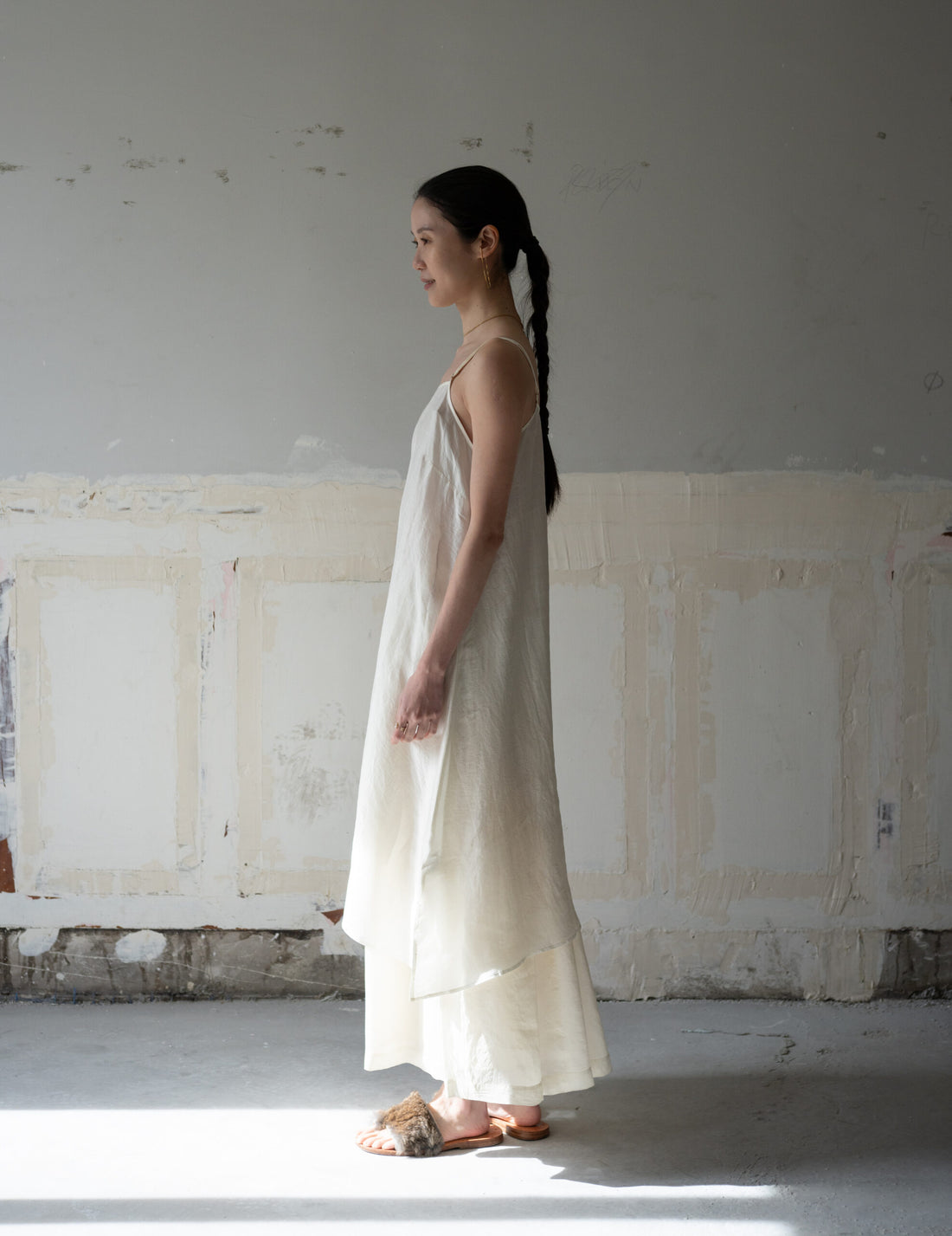 Pandora Silk Slip Dress・Ivory