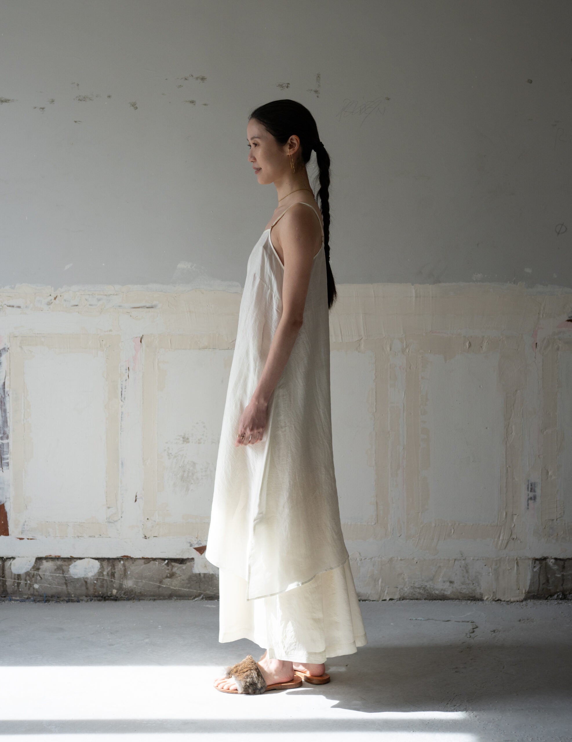 Pandora Silk Slip Dress・Ivory