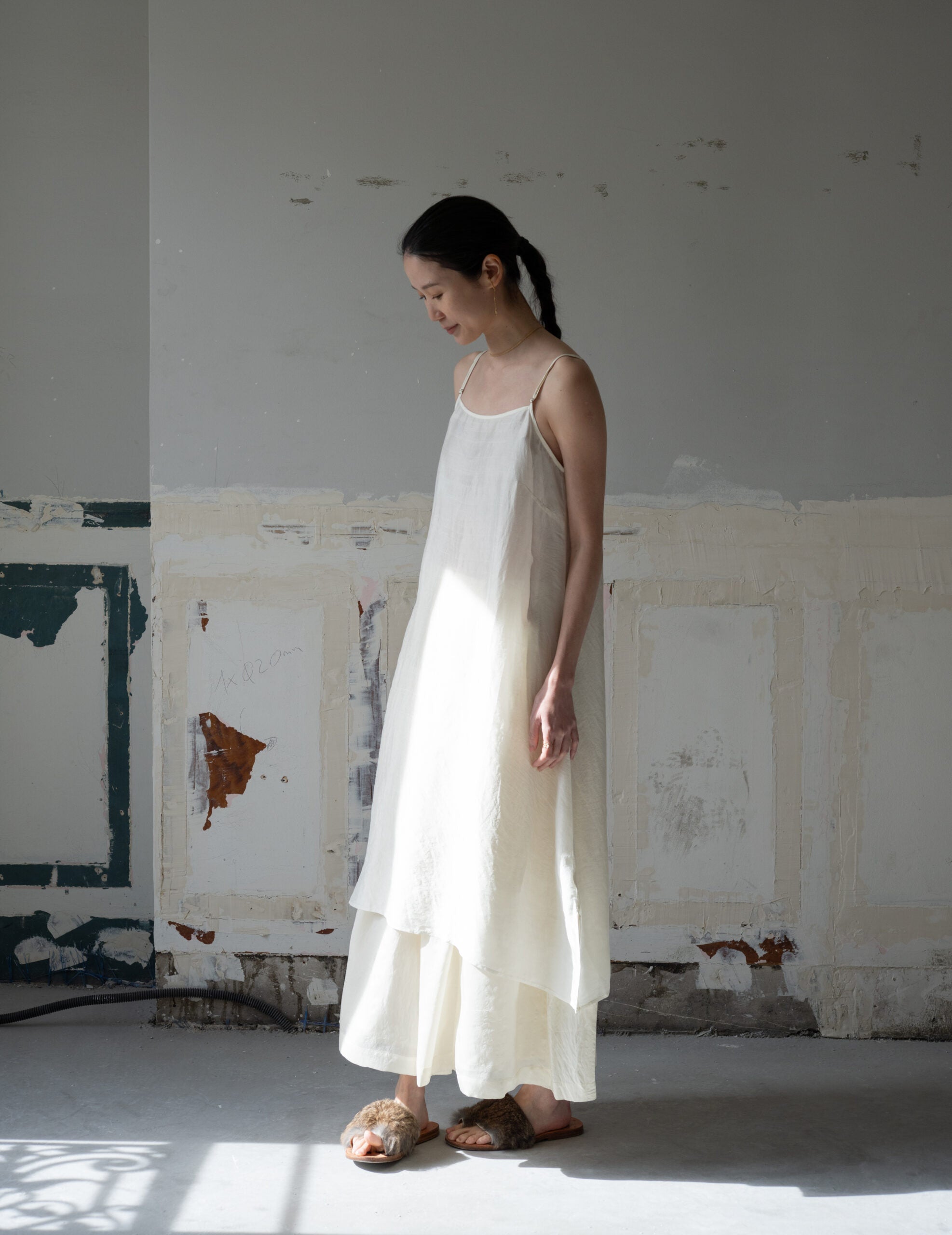 Pandora Silk Slip Dress・Ivory