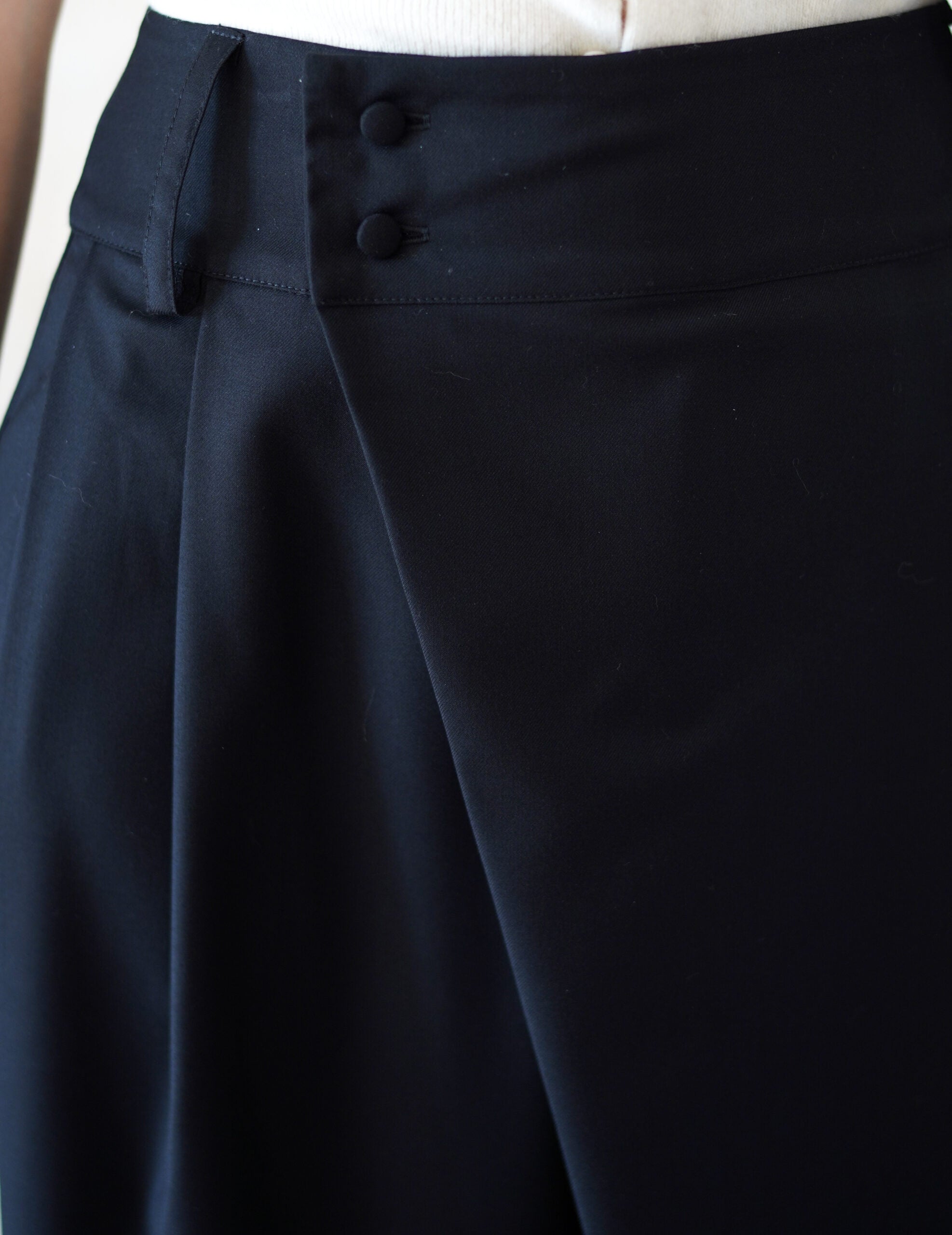 Bahroma Silk Fringe Wrap Pants・Navy