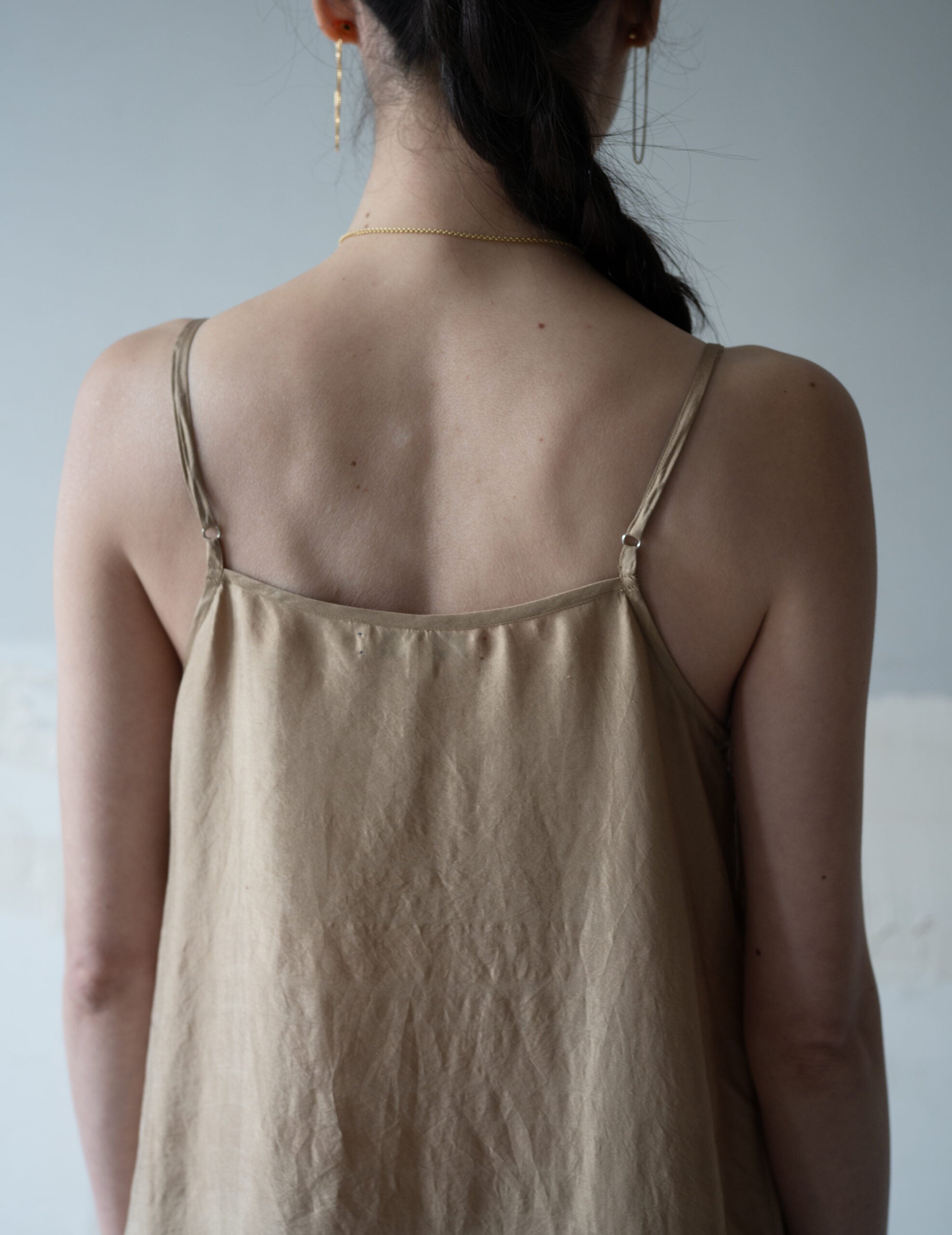 Pandora Silk Slip Dress・Gold