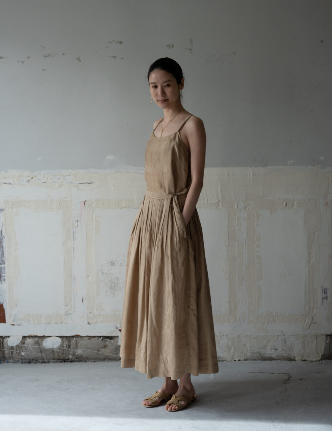 CLARISSA Silk Skirt・Gold