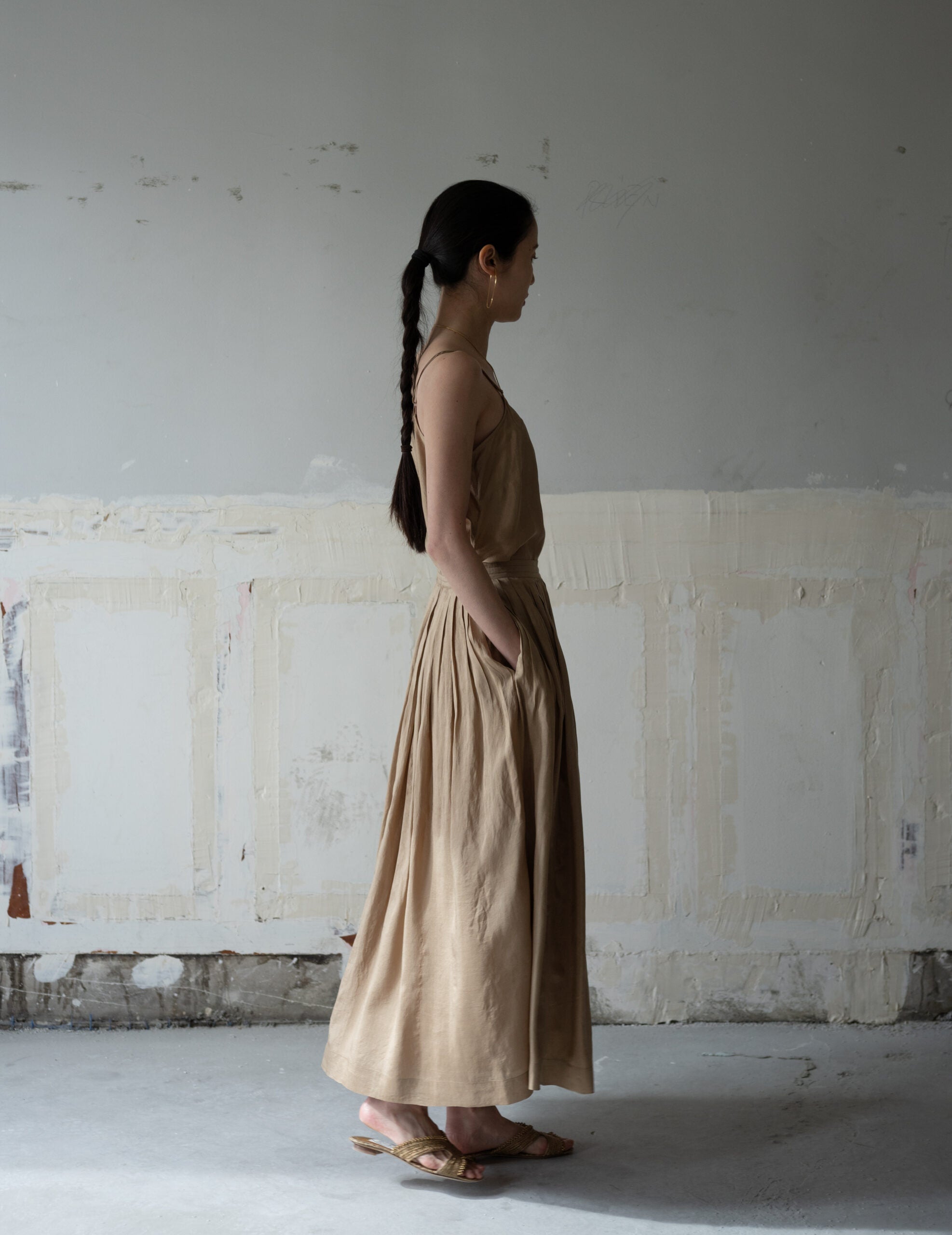 CLARISSA Silk Skirt・Gold