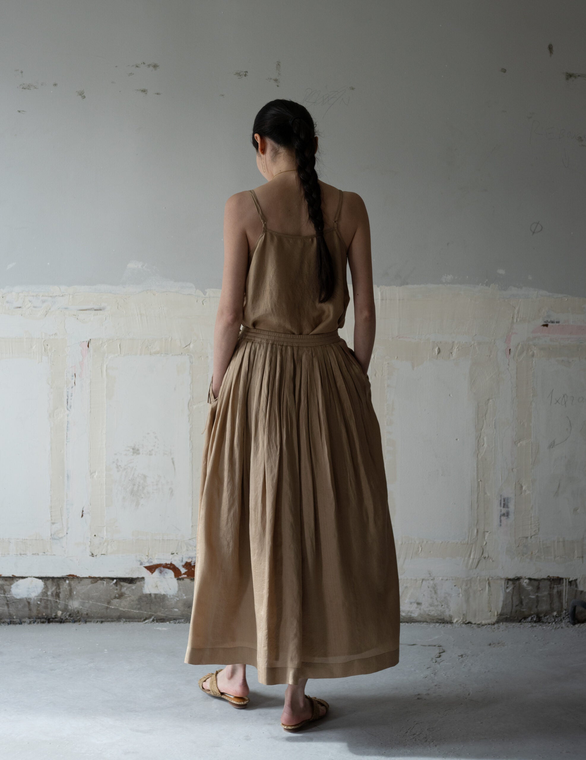 CLARISSA Silk Skirt・Gold