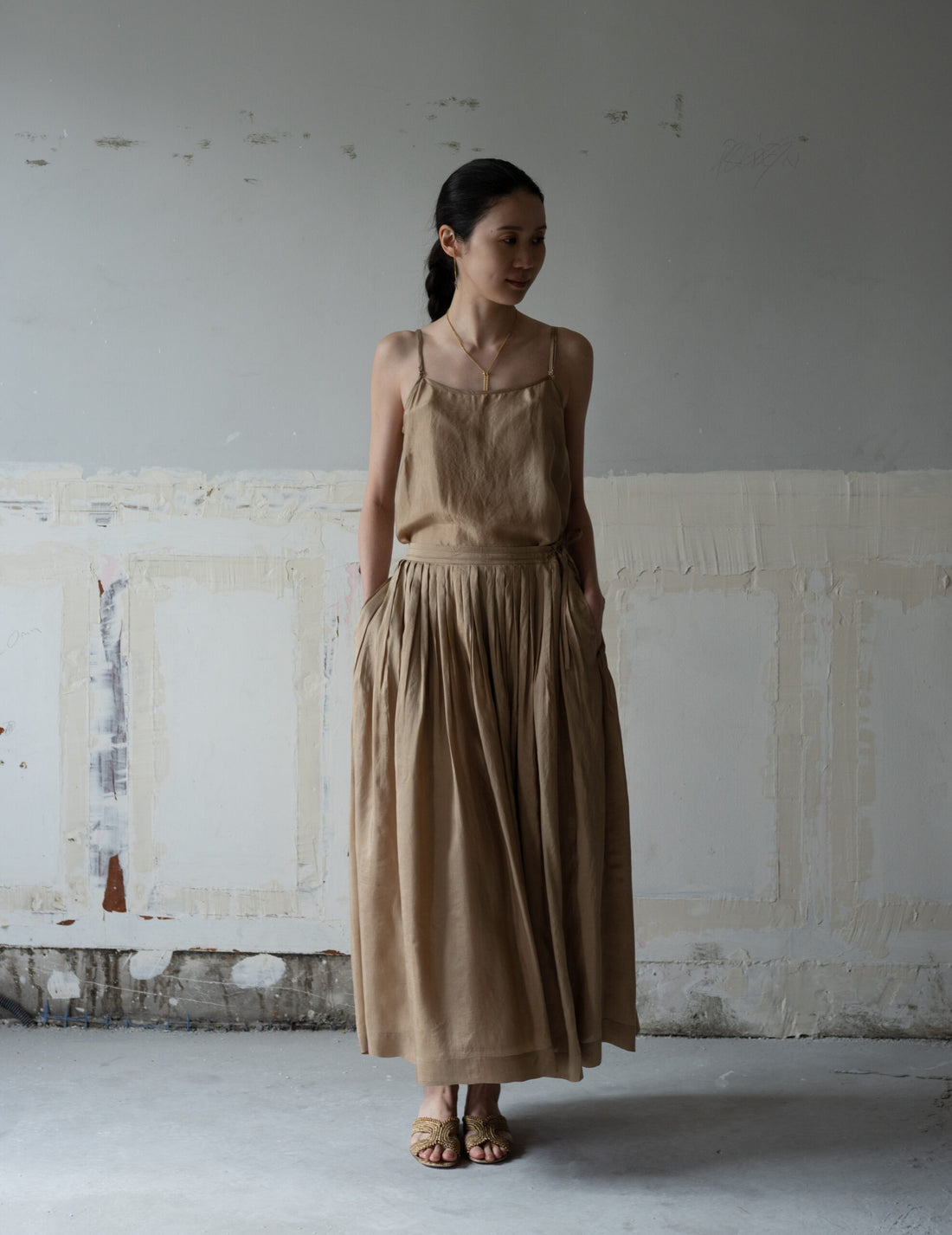 CLARISSA Silk Skirt・Gold